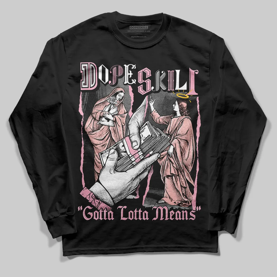 Stars Court White/Pink DopeSkill Long Sleeve T-Shirt Gotta Lotta Means Graphic sold by DopeSkill