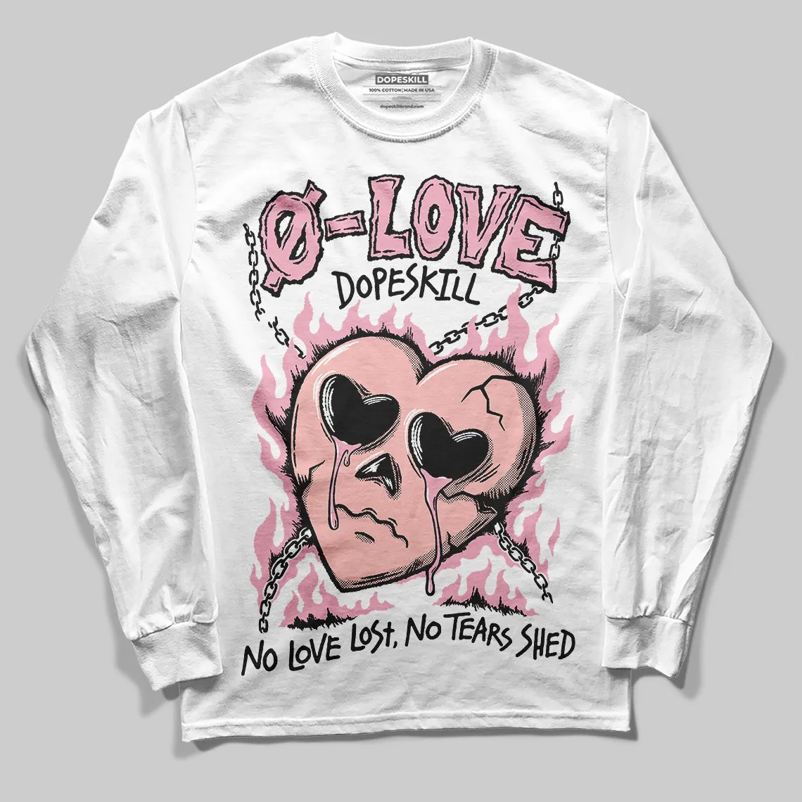 Stars Court White/Pink DopeSkill Long Sleeve T-Shirt Crying Heart Graphic sold by DopeSkill product image thumbnail 2