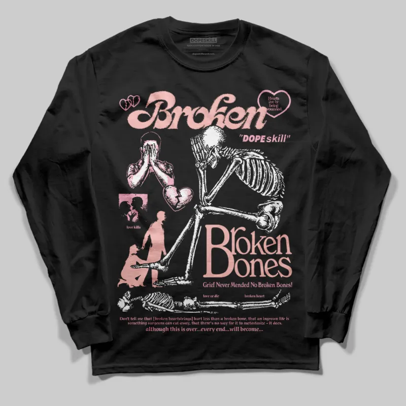 Stars Court White/Pink DopeSkill Long Sleeve T-Shirt Broken Bones Graphic sold by DopeSkill
