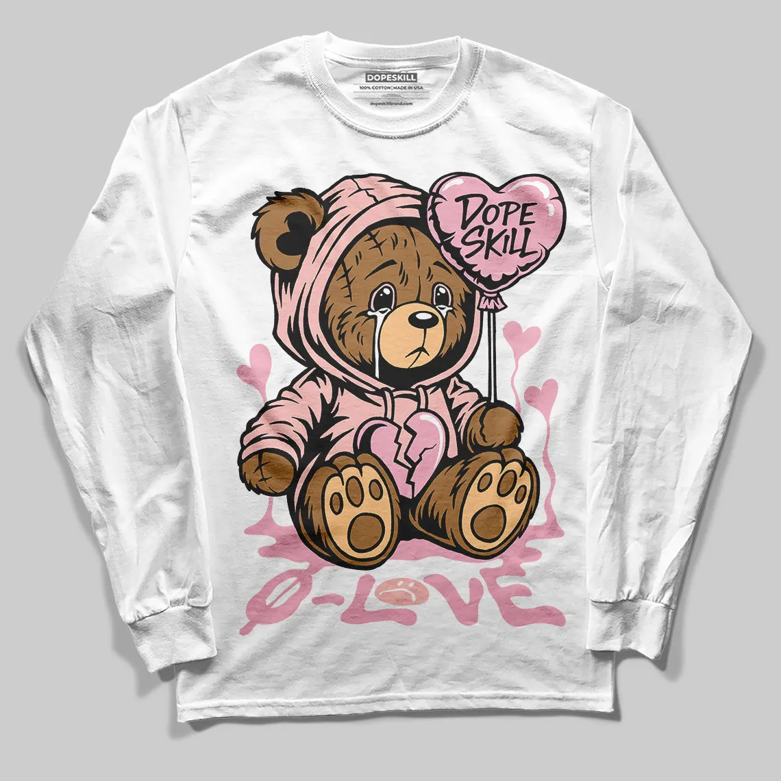 Stars Court White/Pink DopeSkill Long Sleeve T-Shirt Broken Bear Graphic sold by DopeSkill product image thumbnail 2