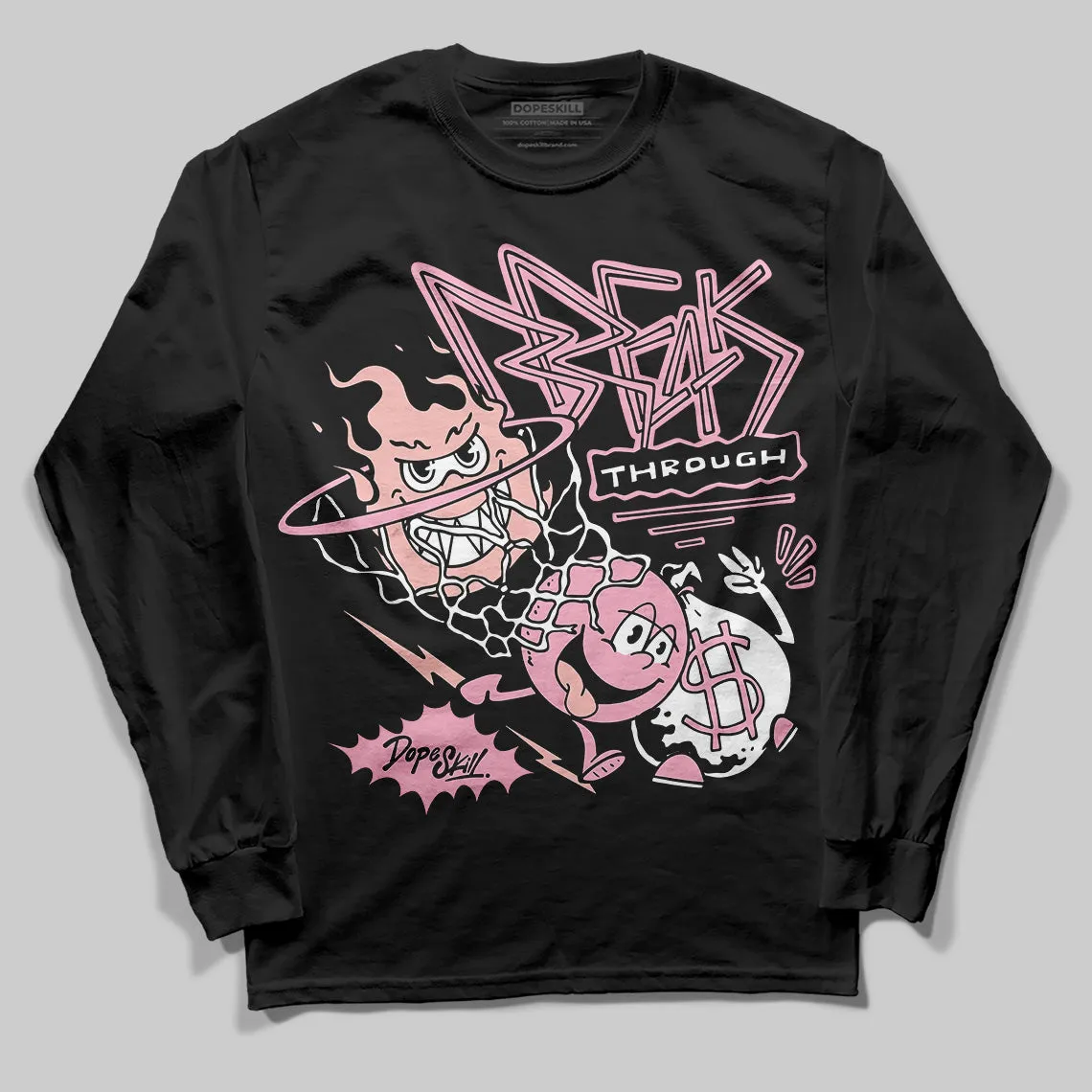 Stars Court White/Pink DopeSkill Long Sleeve T-Shirt Break Through Graphic sold by DopeSkill