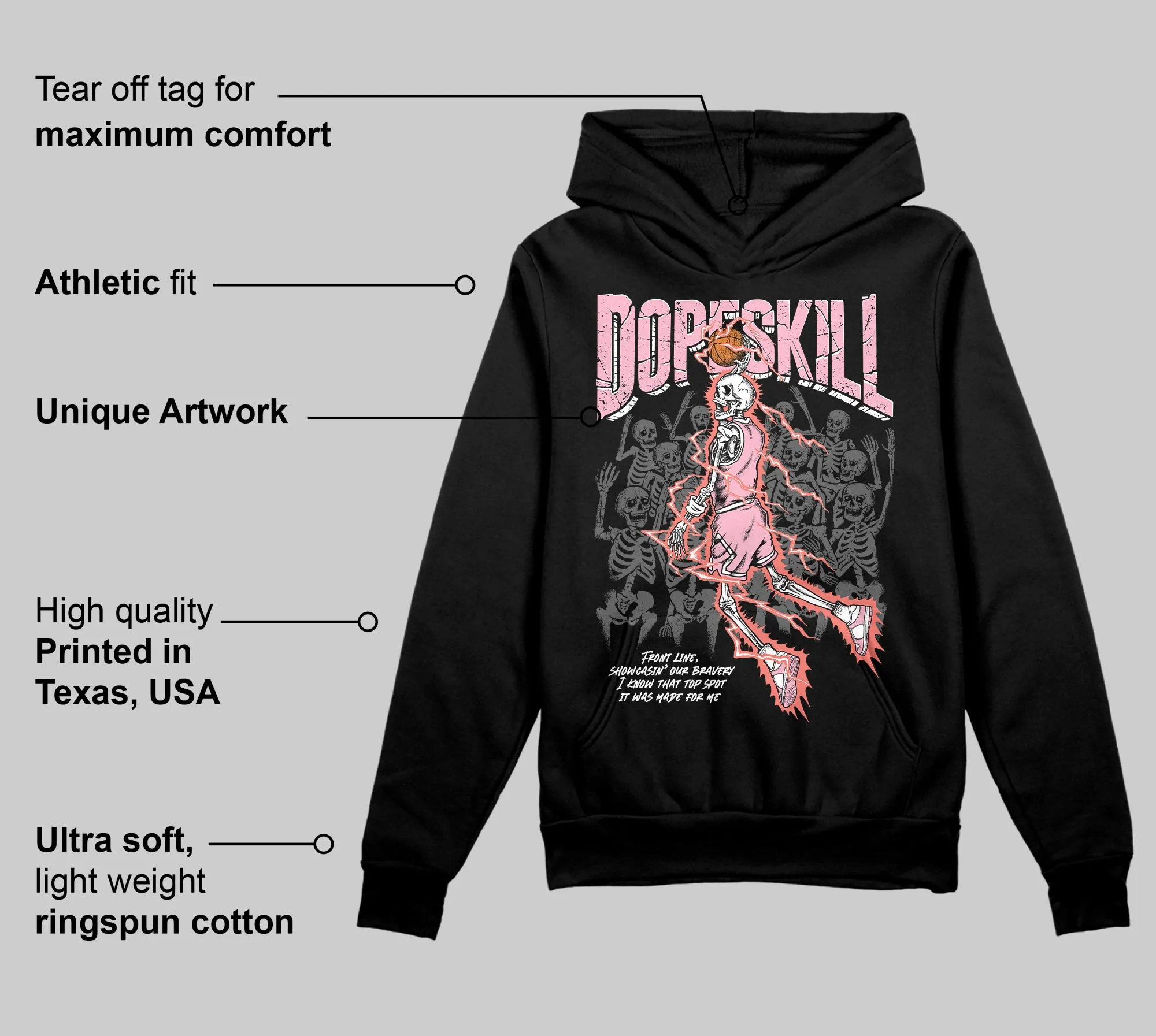 Stars Court White/Pink DopeSkill Hoodie Sweatshirt Thunder Dunk Graphic sold by DopeSkill product image thumbnail 3