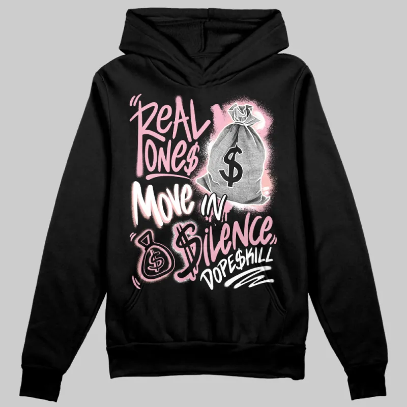 Stars Court White/Pink DopeSkill Hoodie Sweatshirt Real Ones Move In Silence Graphic sold by DopeSkill