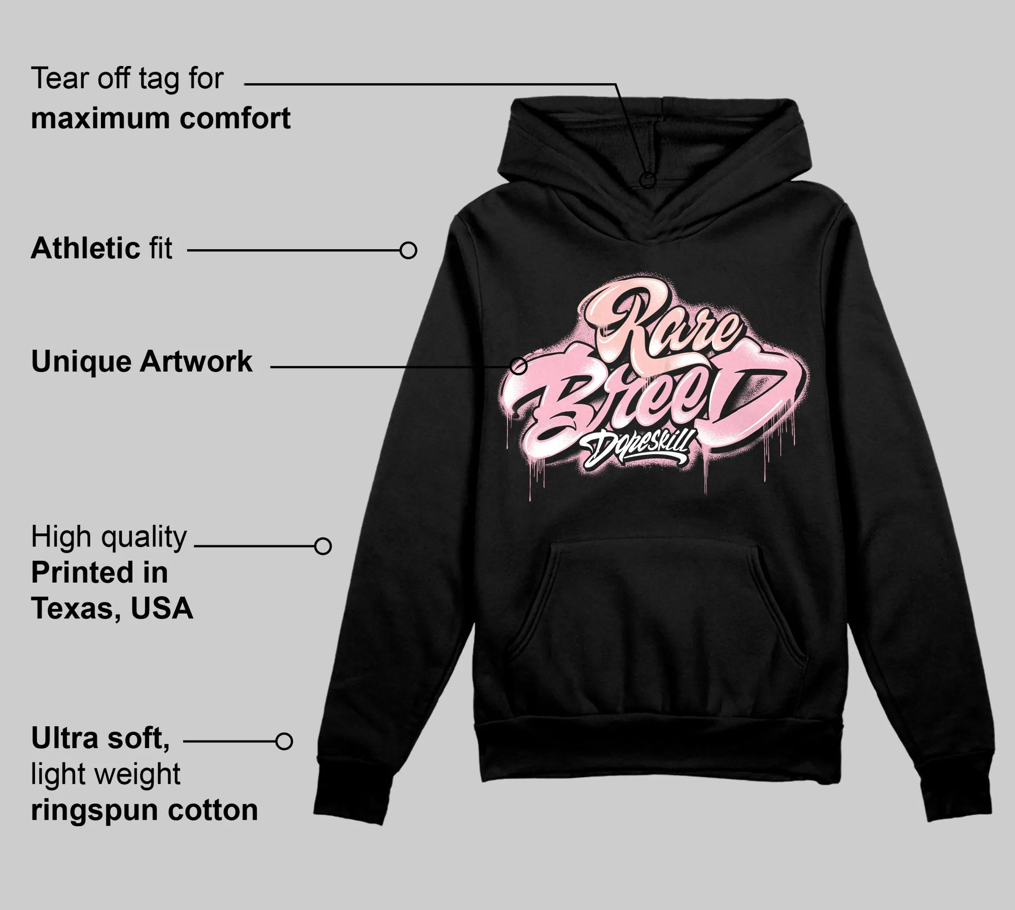 Stars Court White/Pink DopeSkill Hoodie Sweatshirt Rare Breed Type Graphic sold by DopeSkill product image thumbnail 3