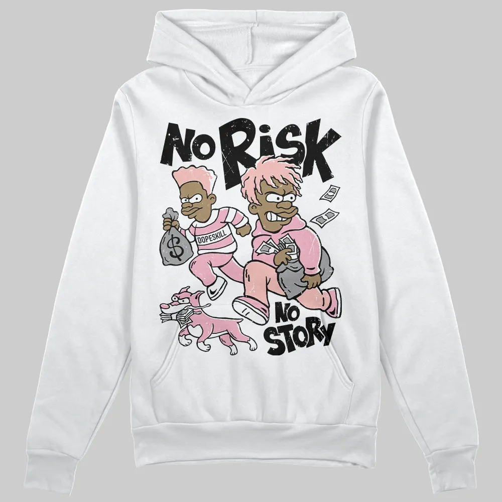 Stars Court White/Pink DopeSkill Hoodie Sweatshirt No Risk No Story Graphic sold by DopeSkill product image thumbnail 2
