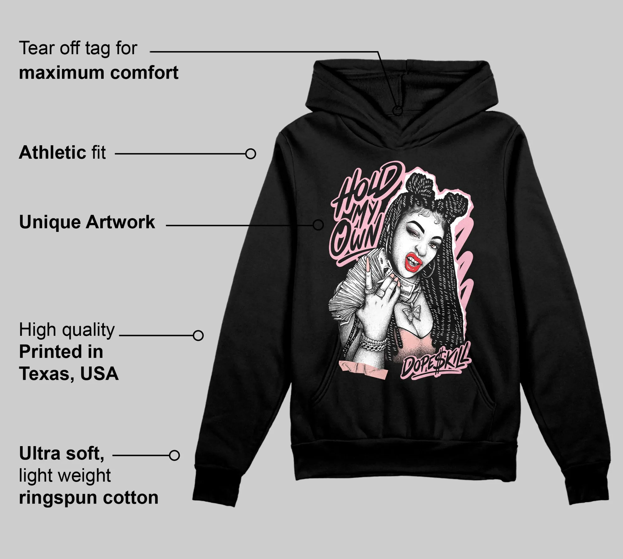 Stars Court White/Pink DopeSkill Hoodie Sweatshirt New H.M.O Graphic sold by DopeSkill product image thumbnail 3