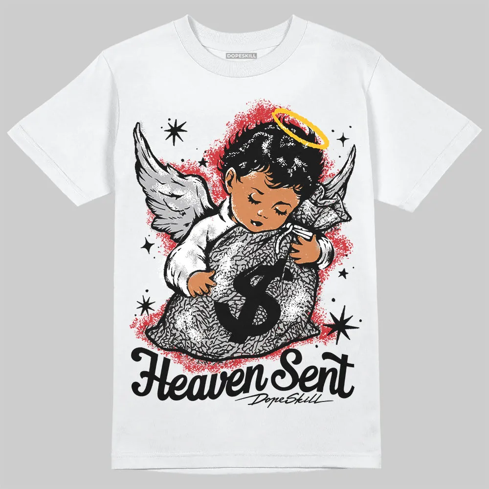 Black Cement 3s DopeSkill T-Shirt Heaven Sent Graphic sold by DopeSkill product image thumbnail 2