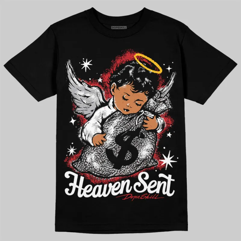 Black Cement 3s DopeSkill T-Shirt Heaven Sent Graphic sold by DopeSkill