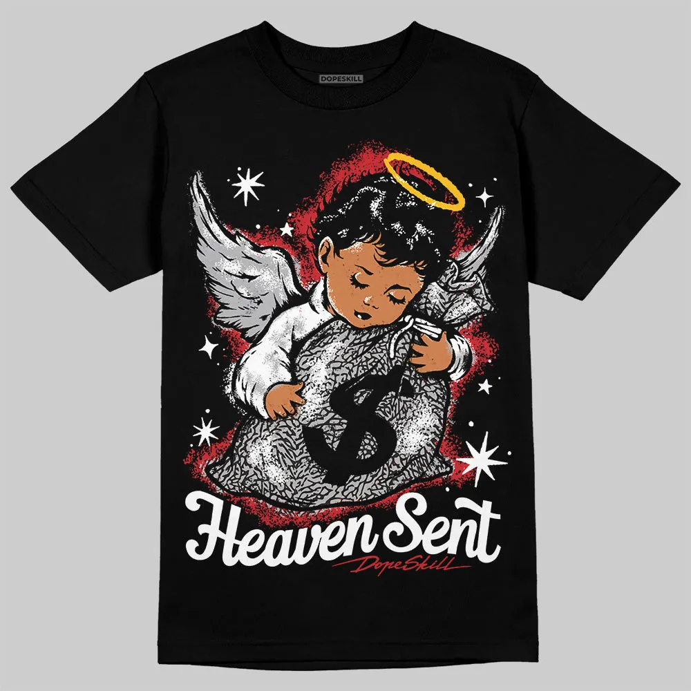 Black Cement 3s DopeSkill T-Shirt Heaven Sent Graphic sold by DopeSkill