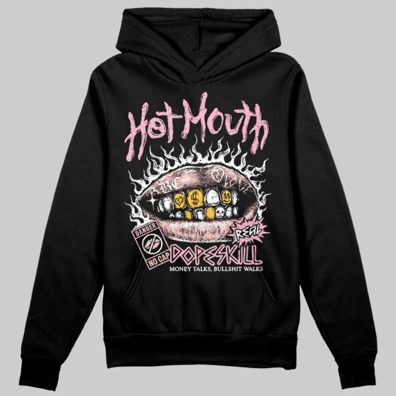 Stars Court White/Pink DopeSkill Hoodie Sweatshirt Hot Mouth Graphic sold by DopeSkill