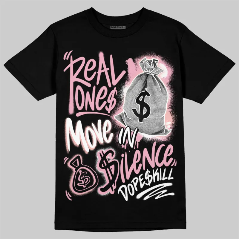 Stars Court White/Pink DopeSkill T-Shirt Real Ones Move In Silence Graphic sold by DopeSkill