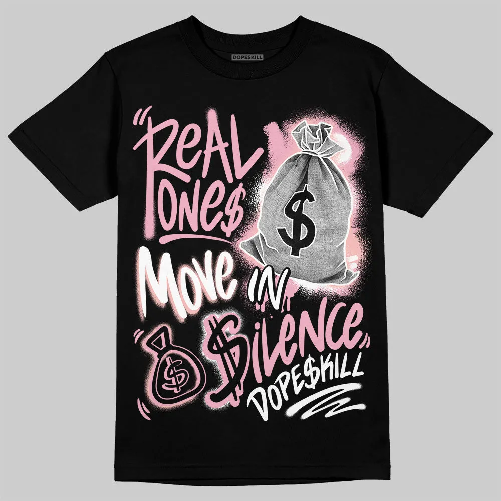 Stars Court White/Pink DopeSkill T-Shirt Real Ones Move In Silence Graphic sold by DopeSkill