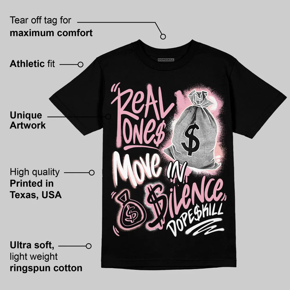 Stars Court White/Pink DopeSkill T-Shirt Real Ones Move In Silence Graphic sold by DopeSkill product image thumbnail 3
