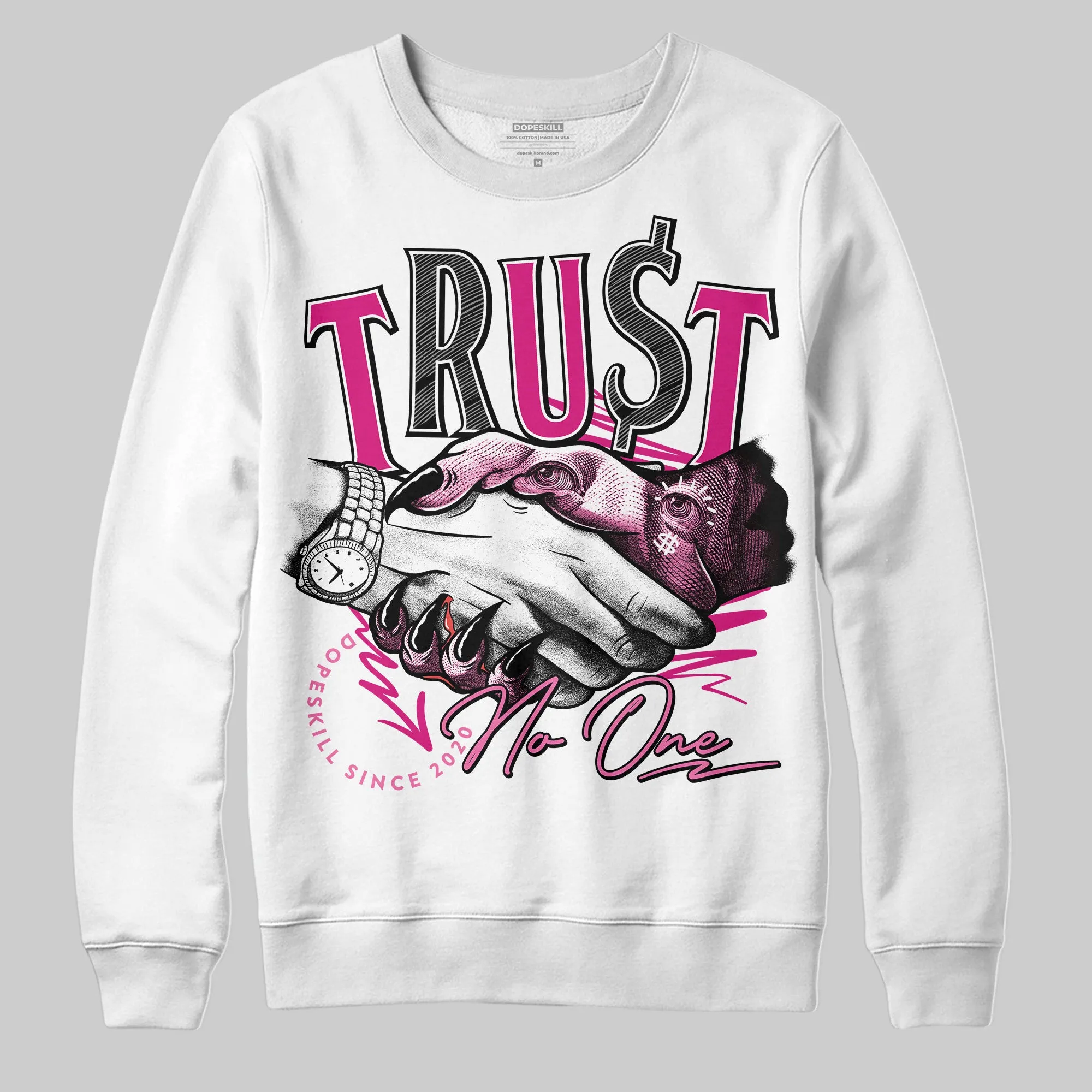Rick RO Pink Leather Sneakers DopeSkill Sweatshirt Trust No One Graphic sold by DopeSkill product image thumbnail 2