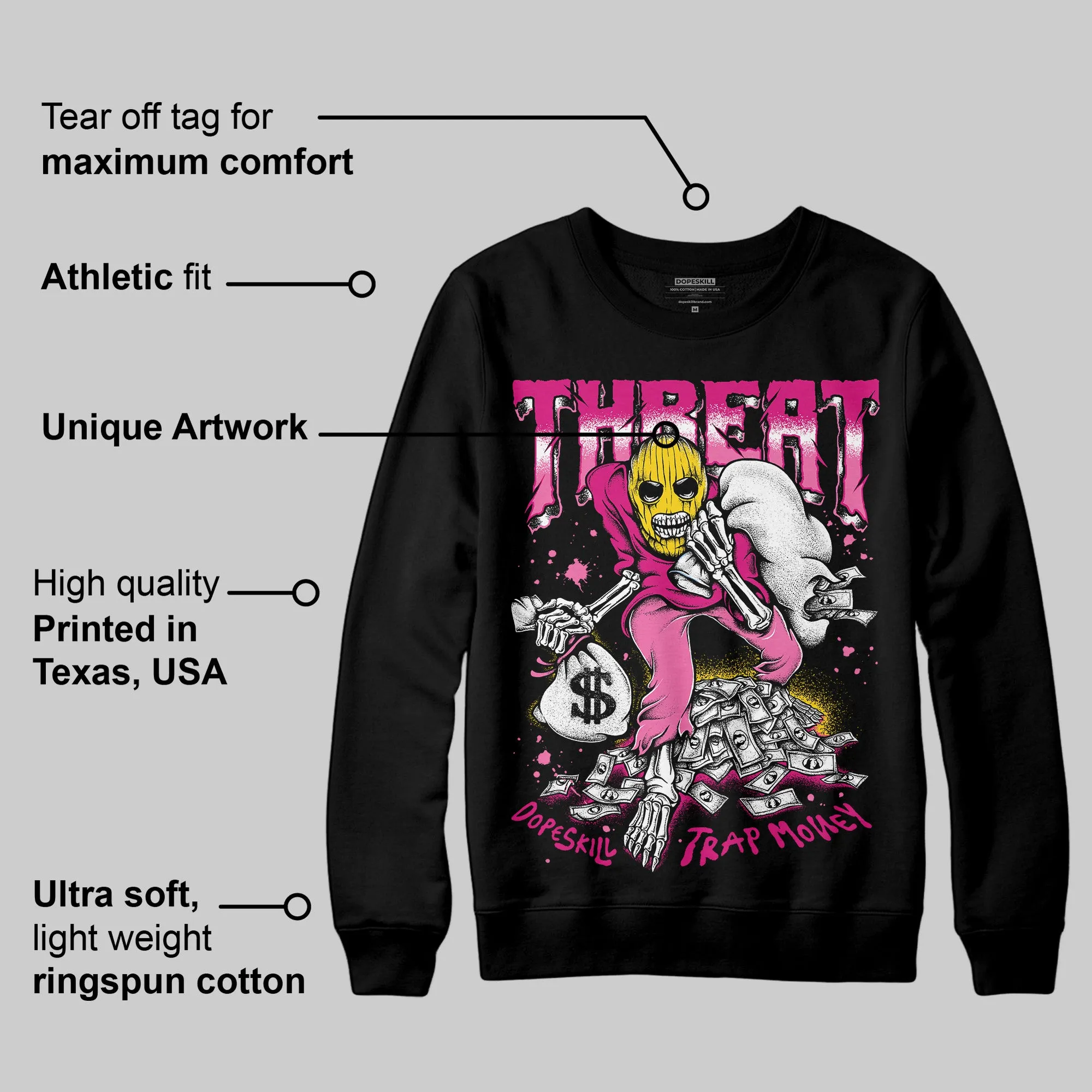Rick RO Pink Leather Sneakers DopeSkill Sweatshirt Threat Graphic sold by DopeSkill product image thumbnail 3