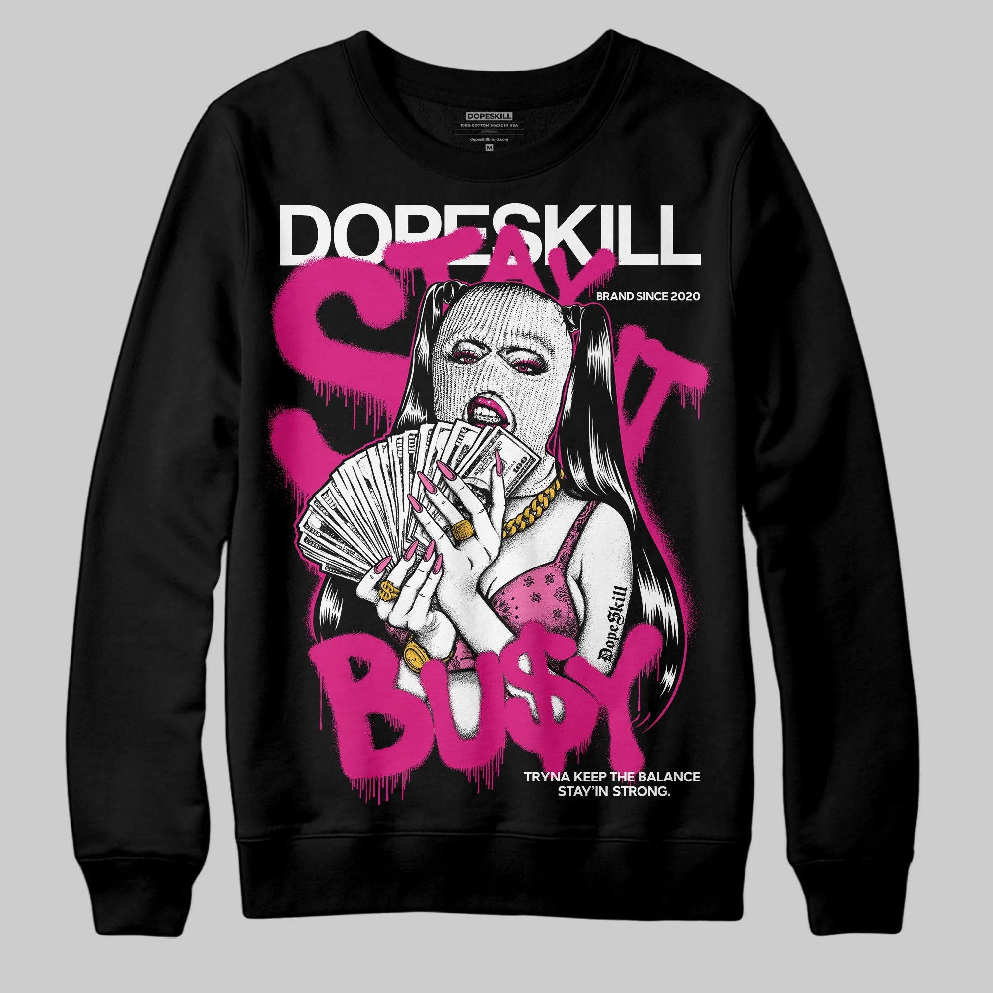 Rick RO Pink Leather Sneakers DopeSkill Sweatshirt Stay It Busy Graphic sold by DopeSkill