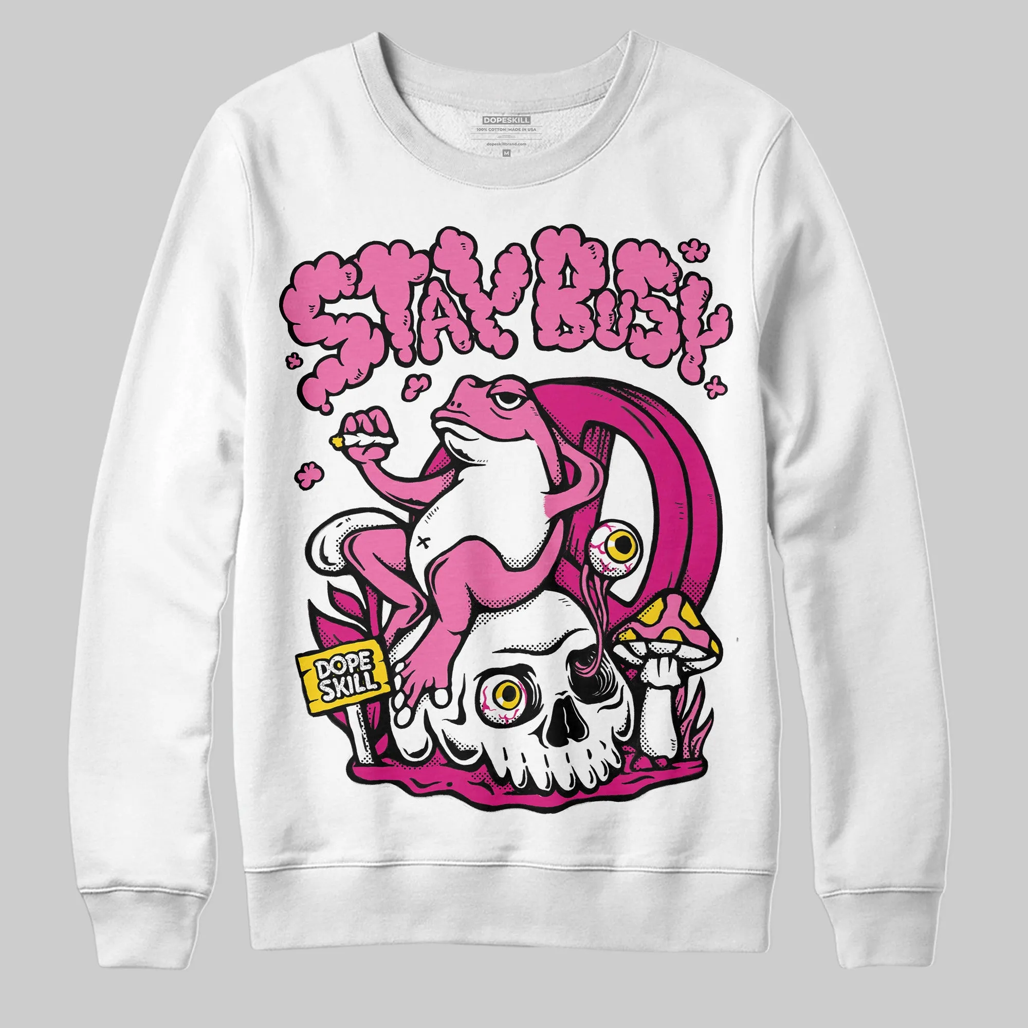 Rick RO Pink Leather Sneakers DopeSkill Sweatshirt Stay Busy Graphic sold by DopeSkill product image thumbnail 2