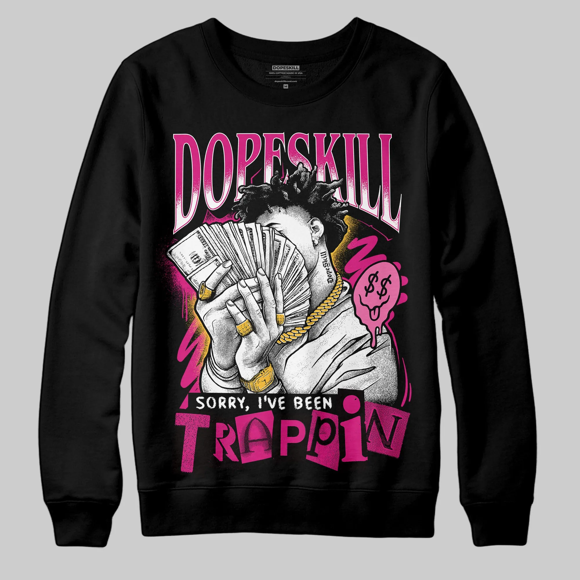Rick RO Pink Leather Sneakers DopeSkill Sweatshirt Sorry I've Been Trappin Graphic sold by DopeSkill