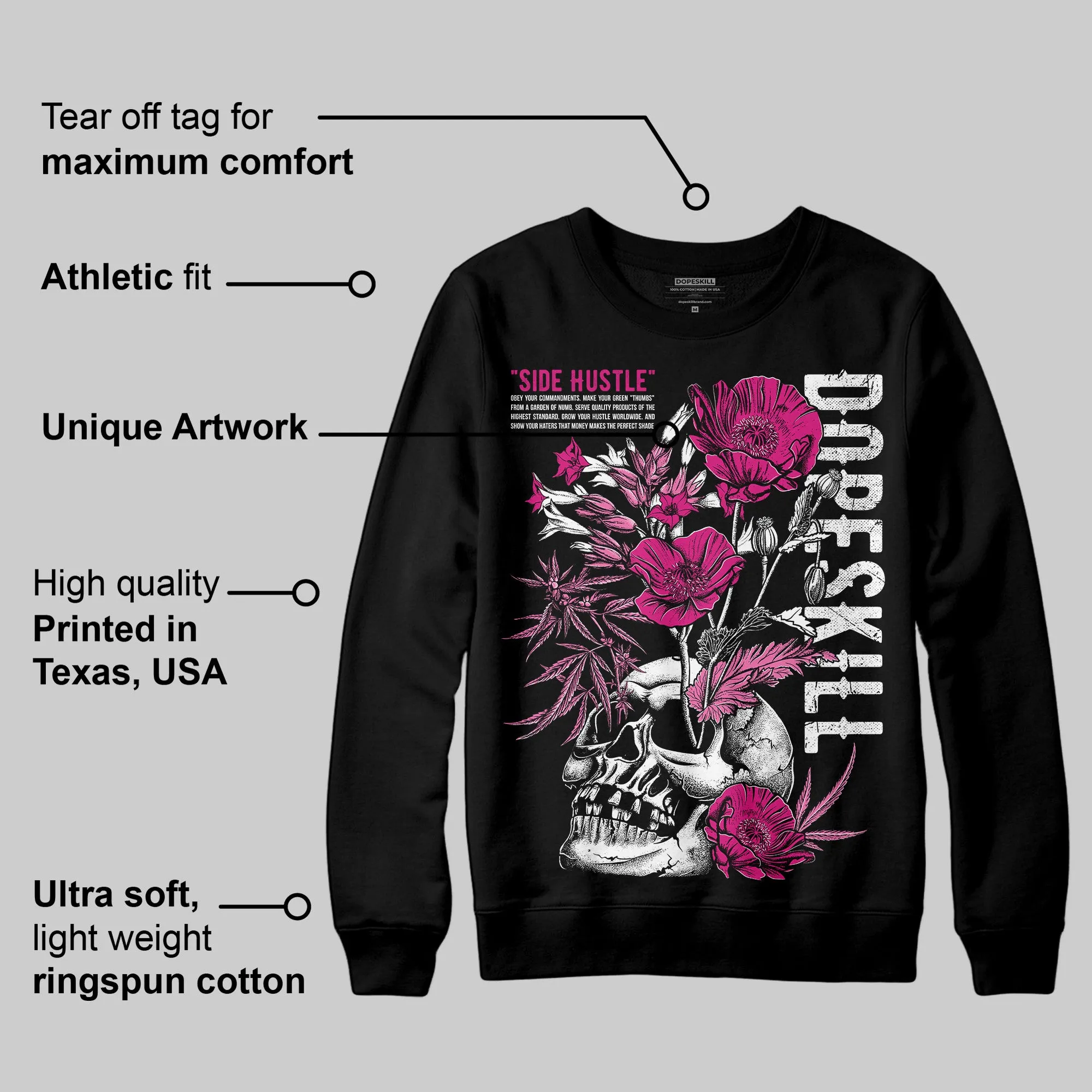 Rick RO Pink Leather Sneakers DopeSkill Sweatshirt Side Hustle Graphic sold by DopeSkill product image thumbnail 3