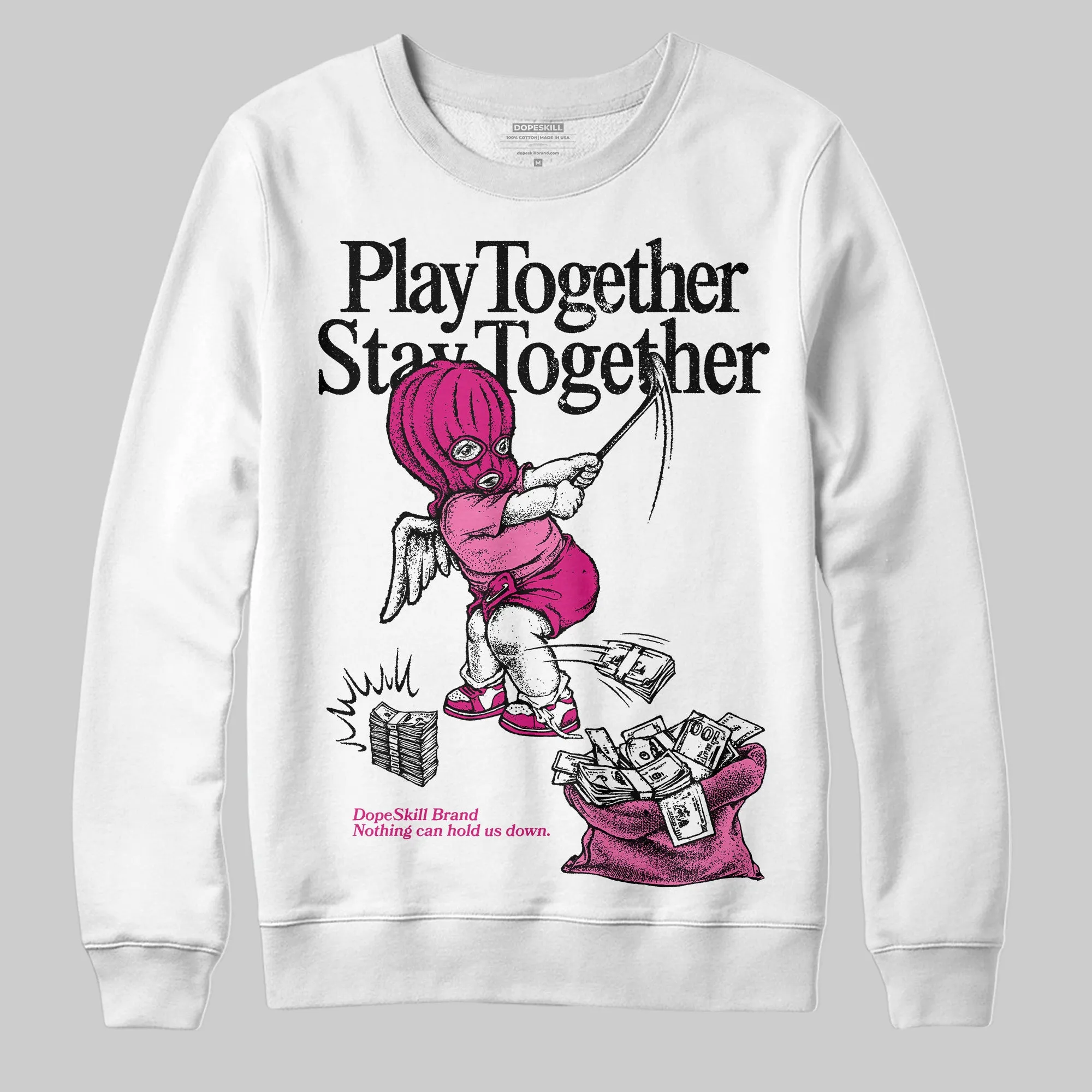 Rick RO Pink Leather Sneakers DopeSkill Sweatshirt Play together, Stay together Graphic sold by DopeSkill product image thumbnail 2