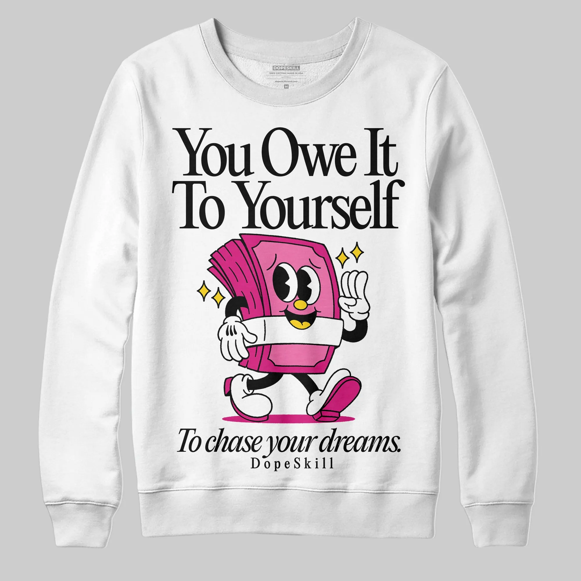 Rick RO Pink Leather Sneakers DopeSkill Sweatshirt Owe It To Yourself Graphic sold by DopeSkill product image thumbnail 2