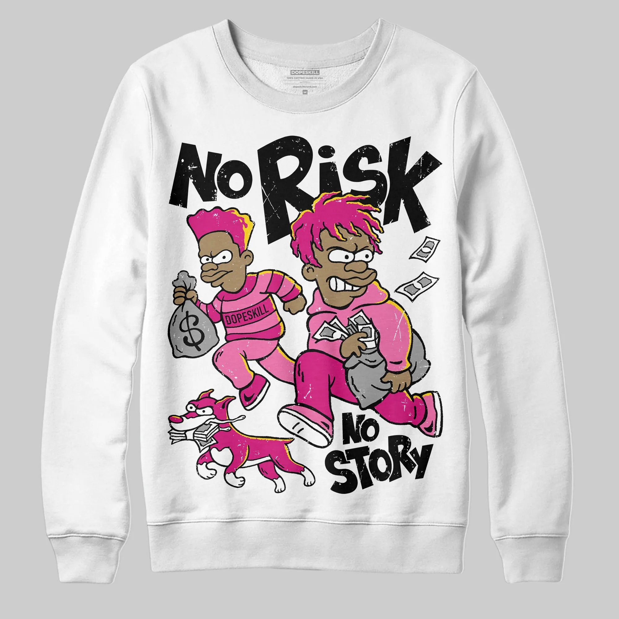 Rick RO Pink Leather Sneakers DopeSkill Sweatshirt No Risk No Story Graphic sold by DopeSkill product image thumbnail 2