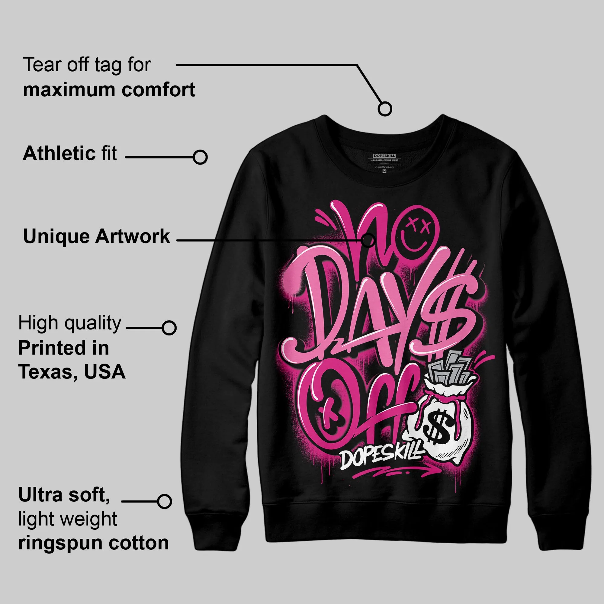 Rick RO Pink Leather Sneakers DopeSkill Sweatshirt No Days Off Graphic sold by DopeSkill product image thumbnail 3