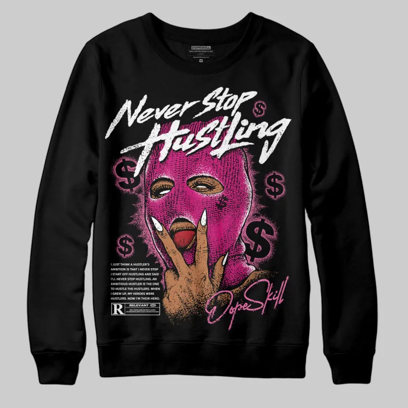Rick RO Pink Leather Sneakers DopeSkill Sweatshirt Never Stop Hustling Graphic sold by DopeSkill