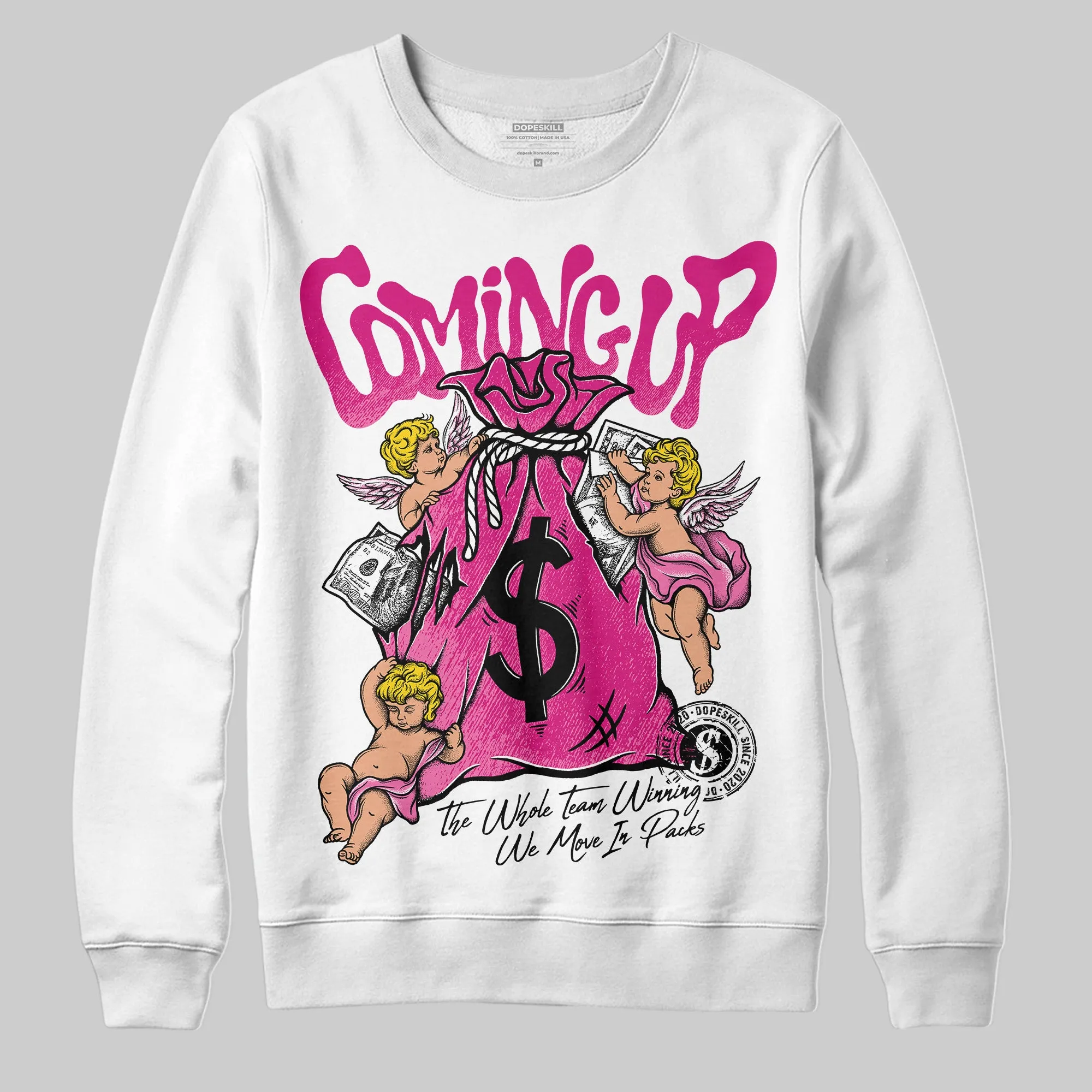 Rick RO Pink Leather Sneakers DopeSkill Sweatshirt Money Bag Coming Up Graphic sold by DopeSkill product image thumbnail 2