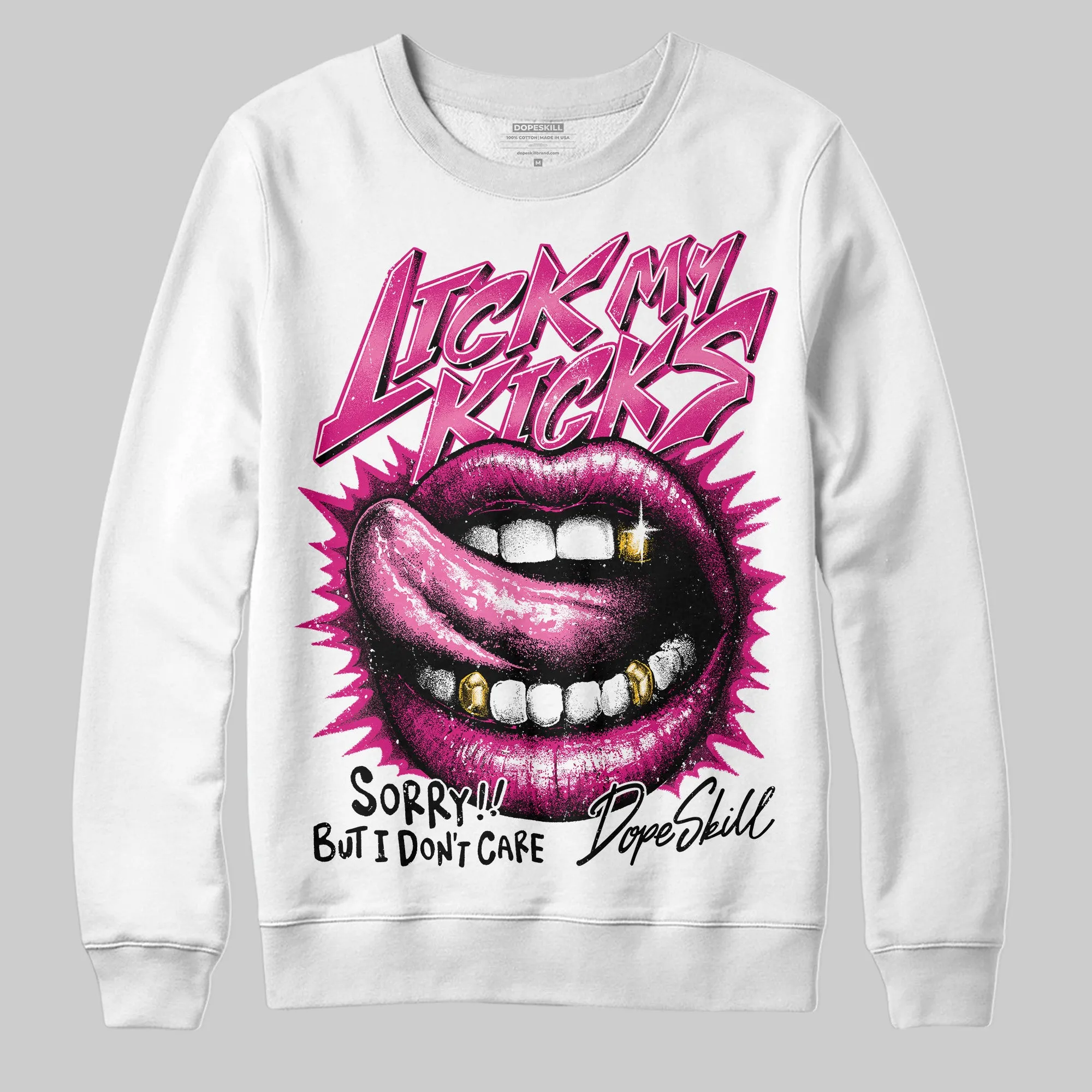 Rick RO Pink Leather Sneakers DopeSkill Sweatshirt Lick My Kicks Graphic sold by DopeSkill product image thumbnail 2