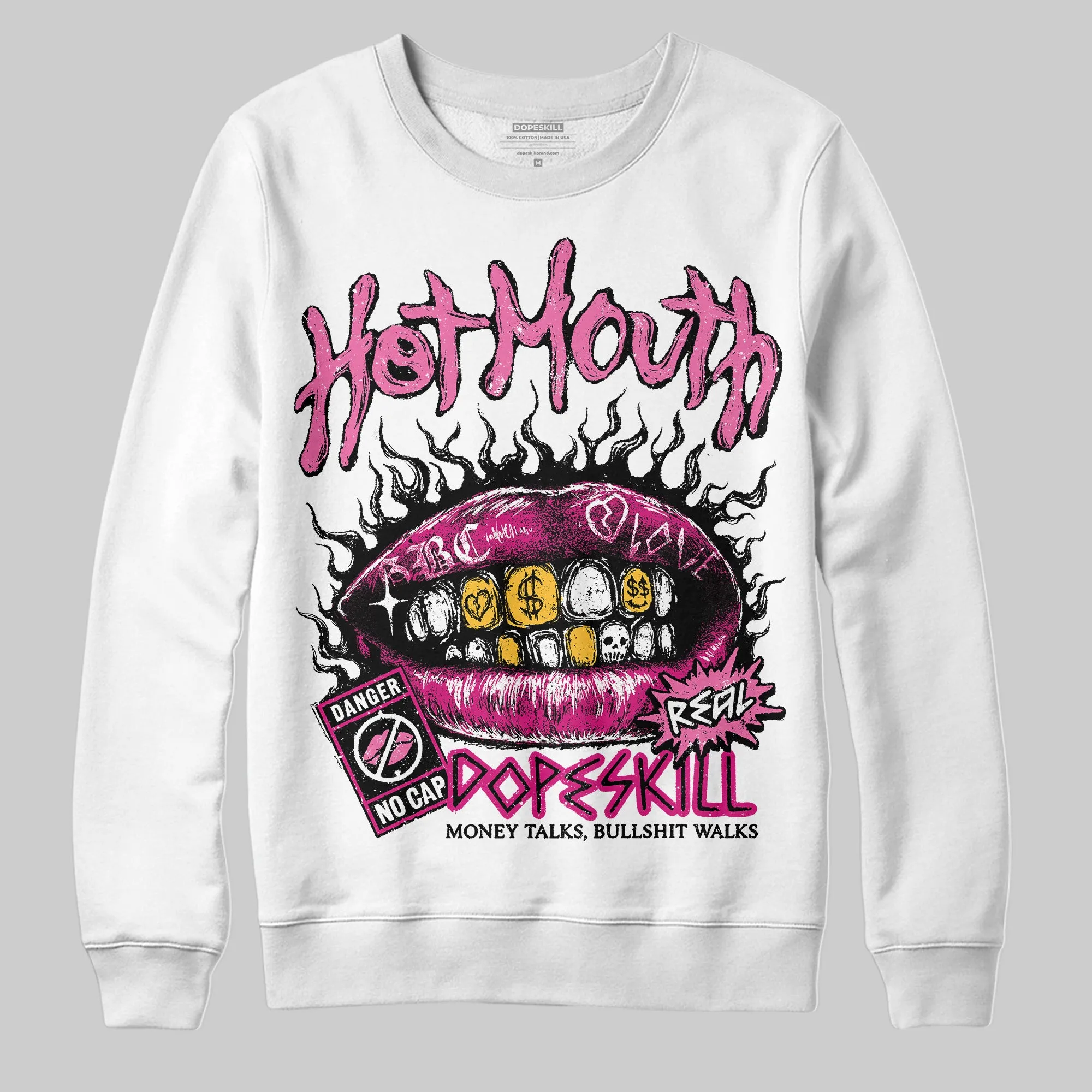 Rick RO Pink Leather Sneakers DopeSkill Sweatshirt Hot Mouth Graphic sold by DopeSkill product image thumbnail 2