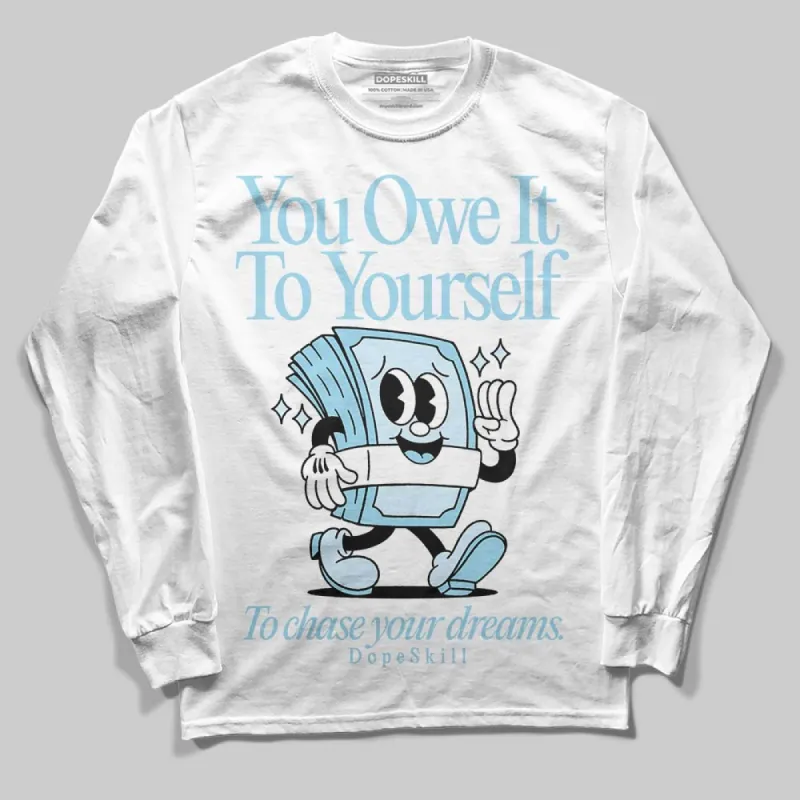 Knu Stack Vintage Satin Dream Blue DopeSkill Long Sleeve T-Shirt Owe It To Yourself Graphic sold by DopeSkill