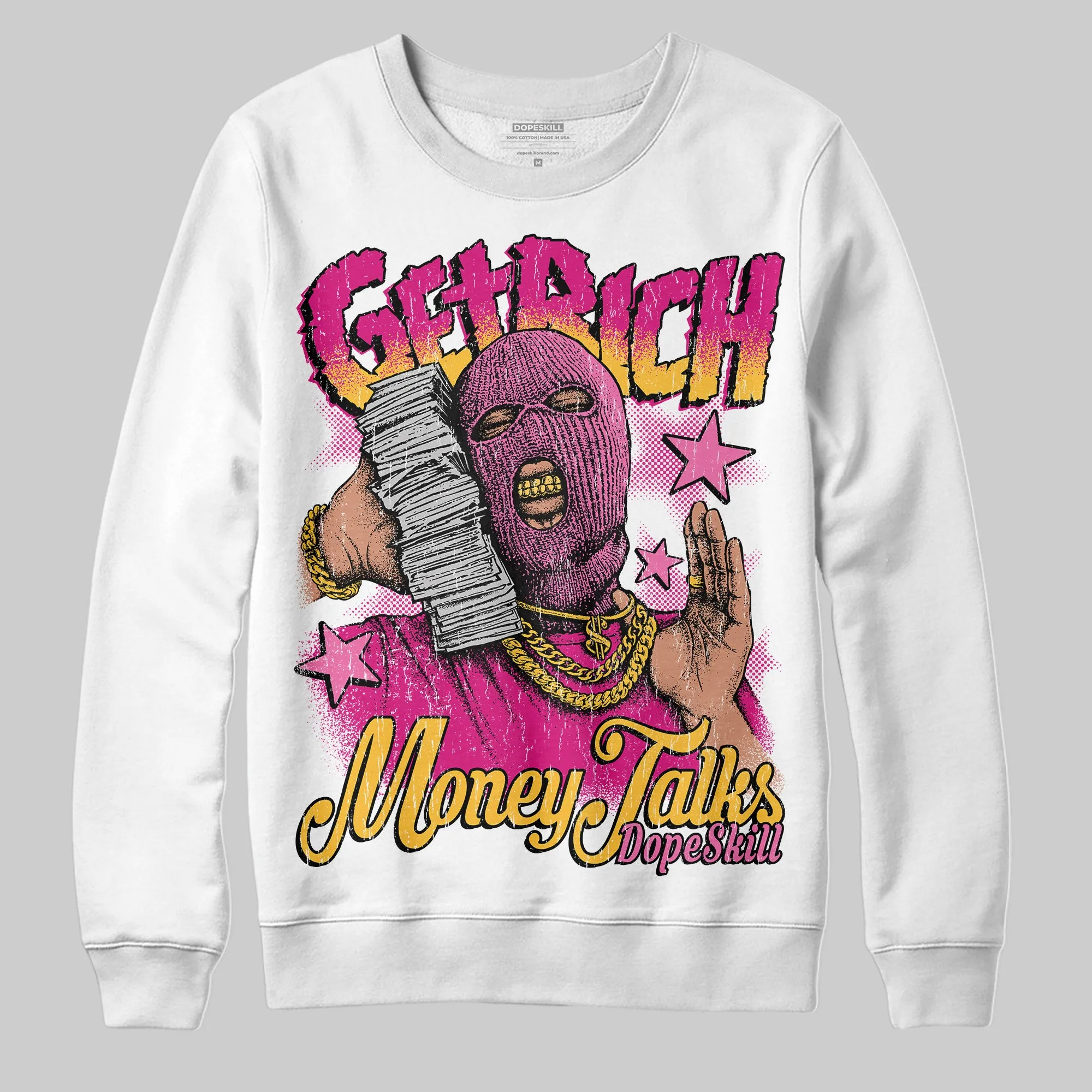 Rick RO Pink Leather Sneakers DopeSkill Sweatshirt Get Rich Graphic sold by DopeSkill product image thumbnail 2