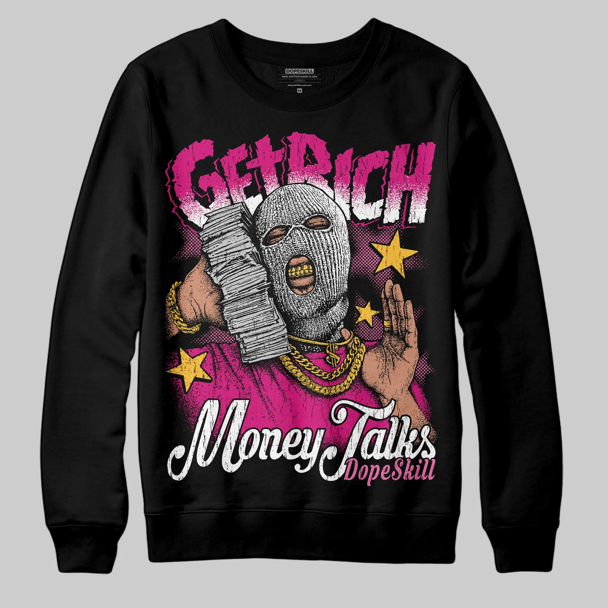 Rick RO Pink Leather Sneakers DopeSkill Sweatshirt Get Rich Graphic sold by DopeSkill