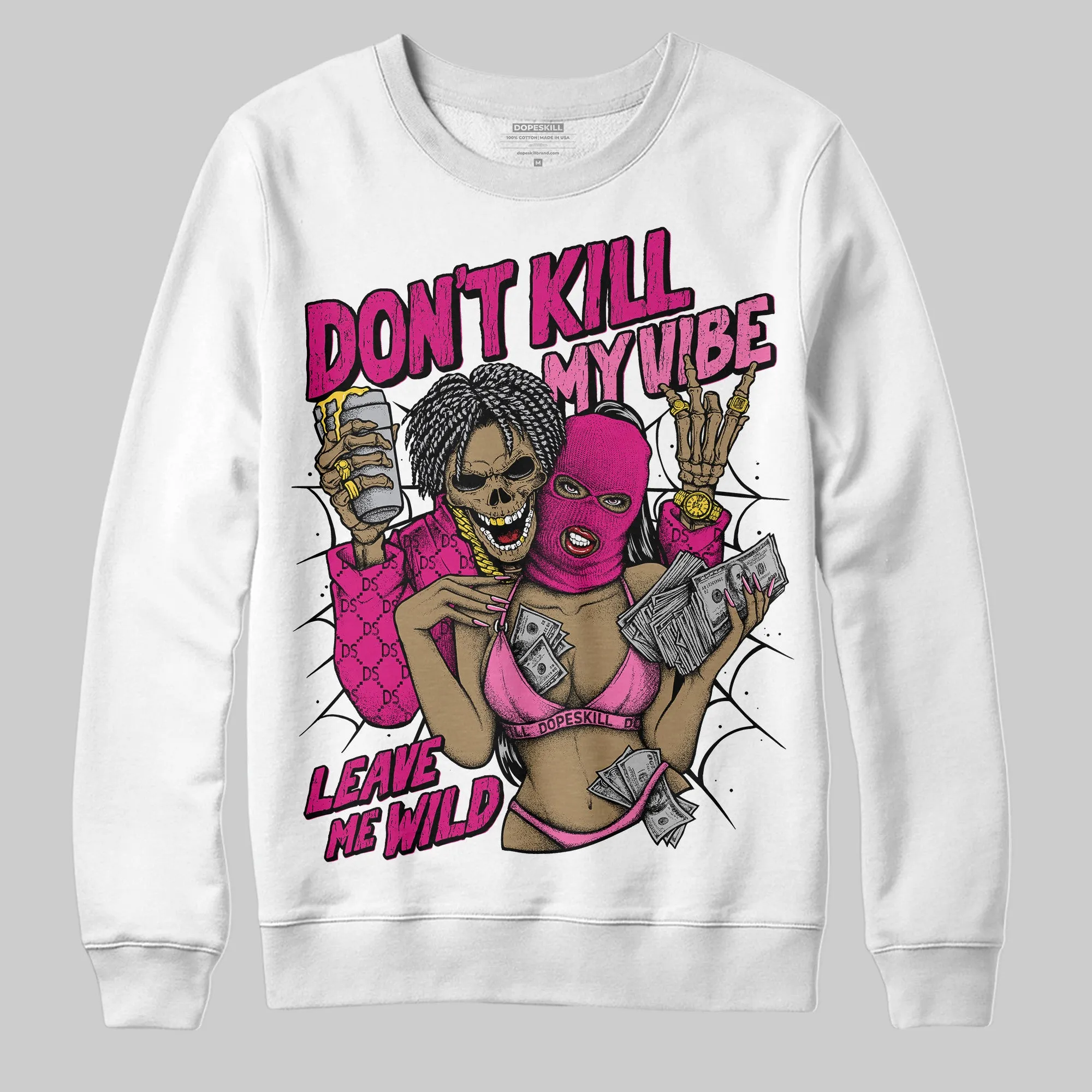 Rick RO Pink Leather Sneakers DopeSkill Sweatshirt Don't Kill My Vibe Graphic sold by DopeSkill product image thumbnail 2