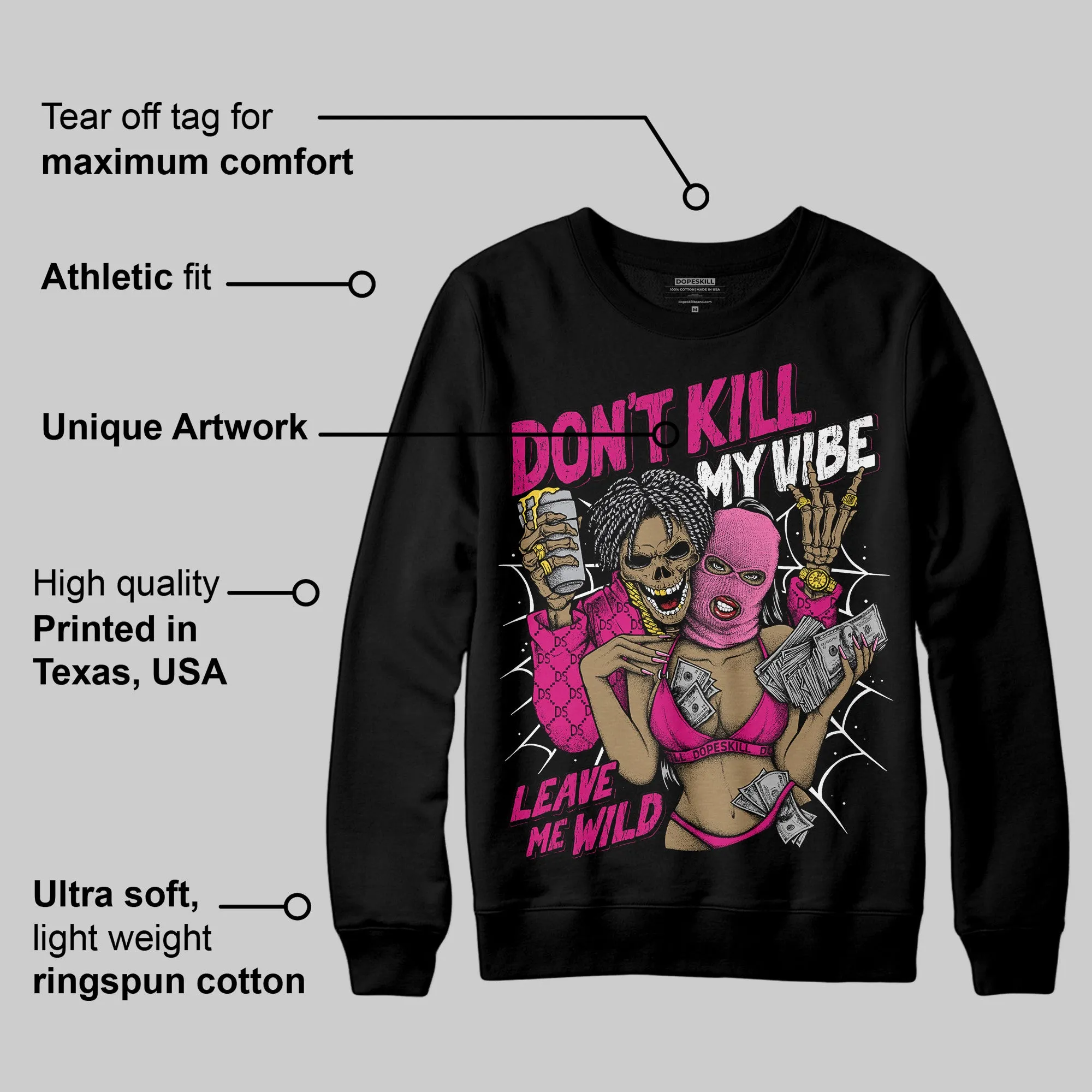 Rick RO Pink Leather Sneakers DopeSkill Sweatshirt Don't Kill My Vibe Graphic sold by DopeSkill product image thumbnail 3