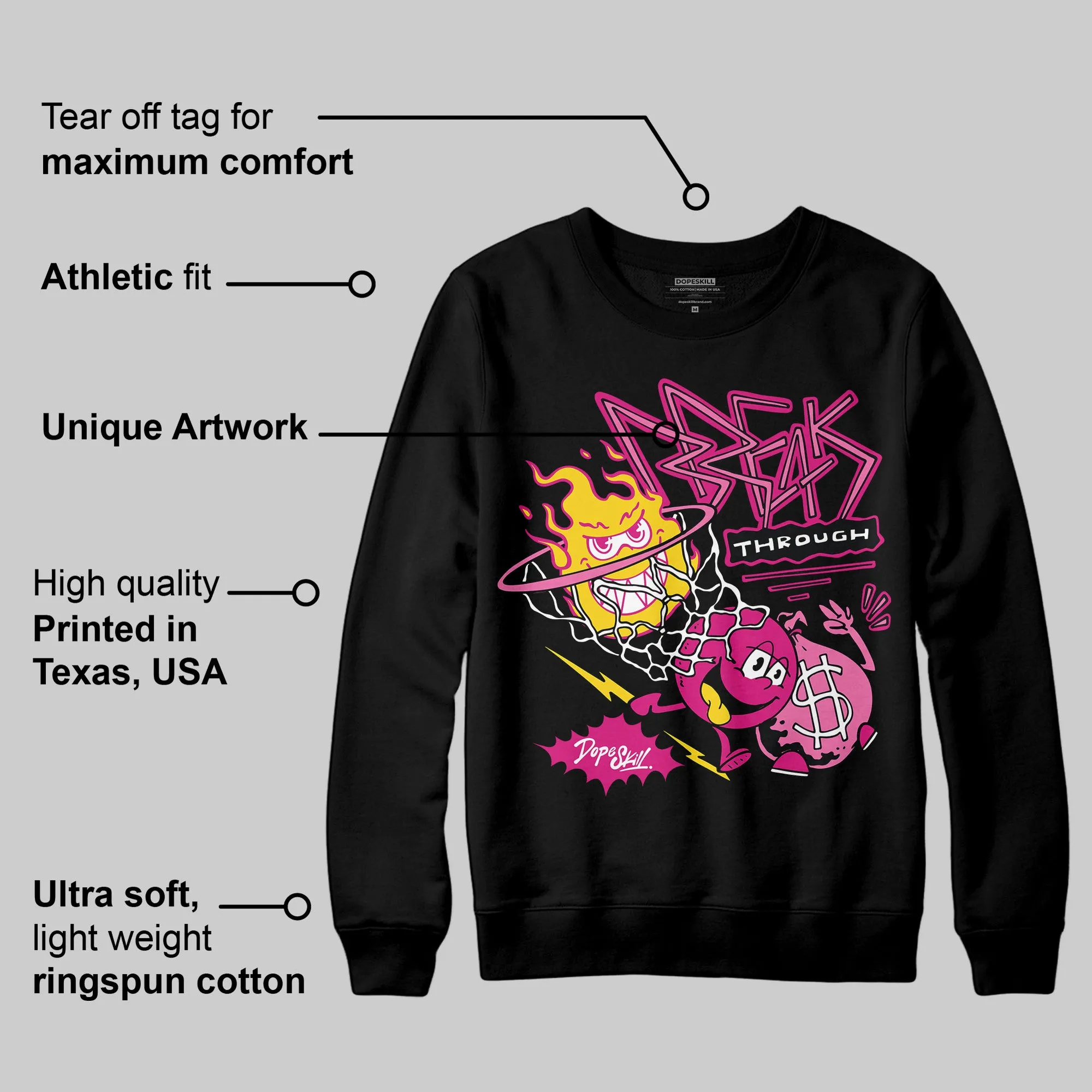 Rick RO Pink Leather Sneakers DopeSkill Sweatshirt Break Through Graphic sold by DopeSkill product image thumbnail 3