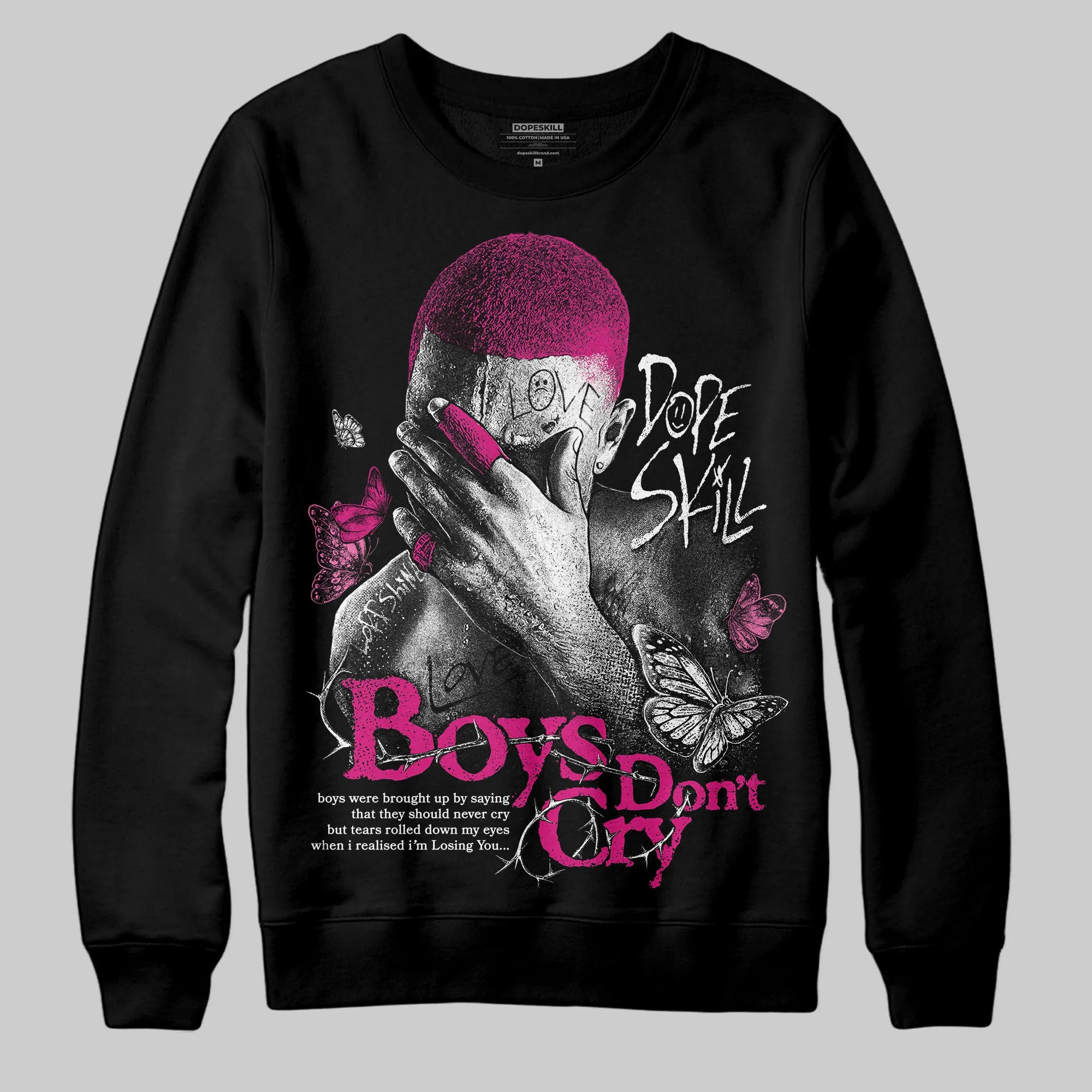 Rick RO Pink Leather Sneakers DopeSkill Sweatshirt Boys Don't Cry Graphic sold by DopeSkill