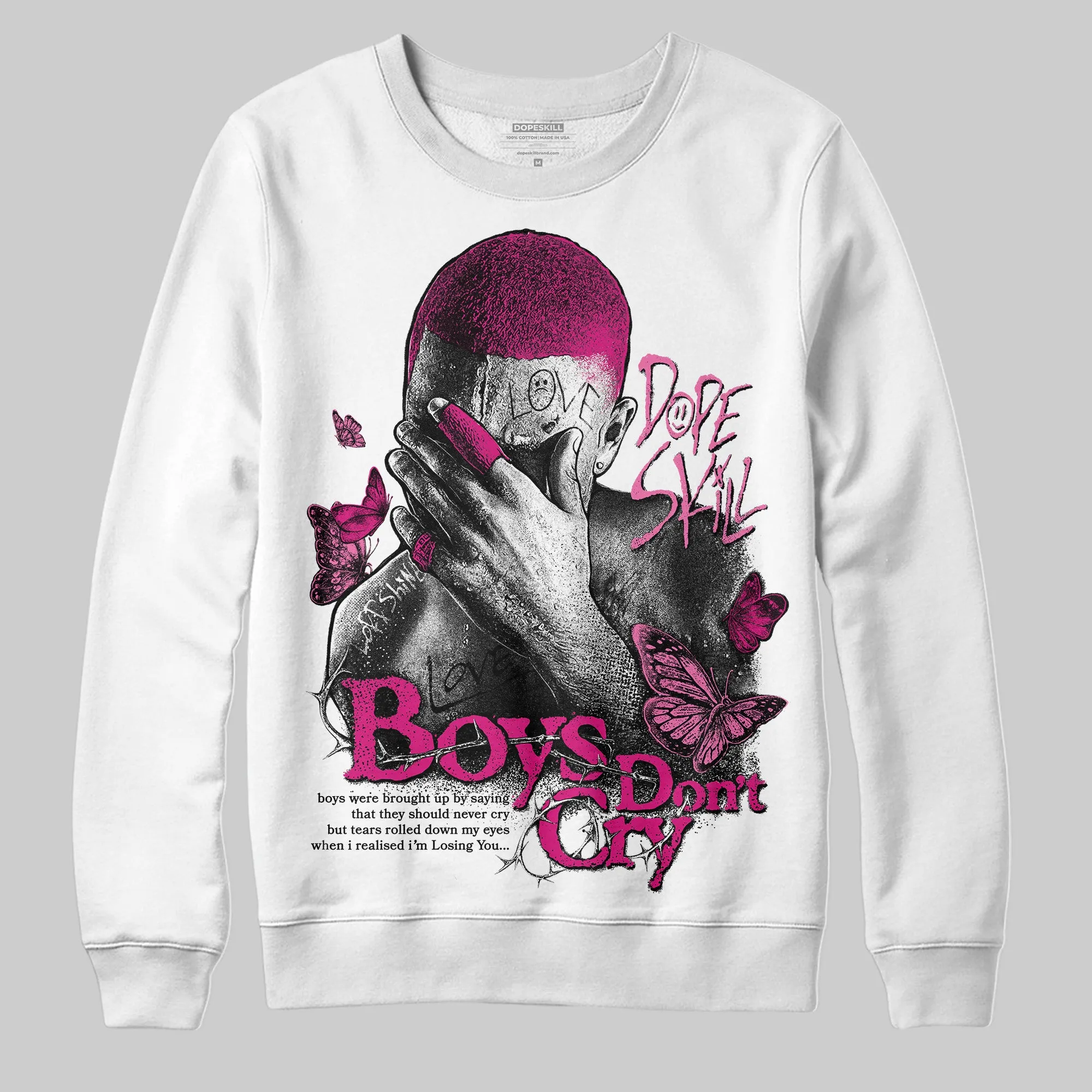 Rick RO Pink Leather Sneakers DopeSkill Sweatshirt Boys Don't Cry Graphic sold by DopeSkill product image thumbnail 2