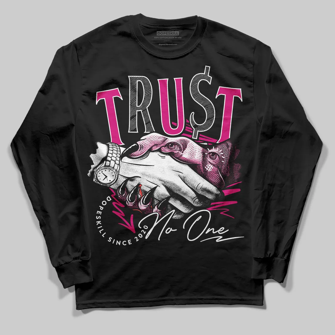 Rick RO Pink Leather Sneakers DopeSkill Long Sleeve Trust No One Graphic sold by DopeSkill