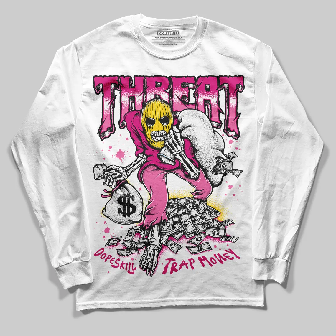 Rick RO Pink Leather Sneakers DopeSkill Long Sleeve Threat Graphic sold by DopeSkill product image thumbnail 2