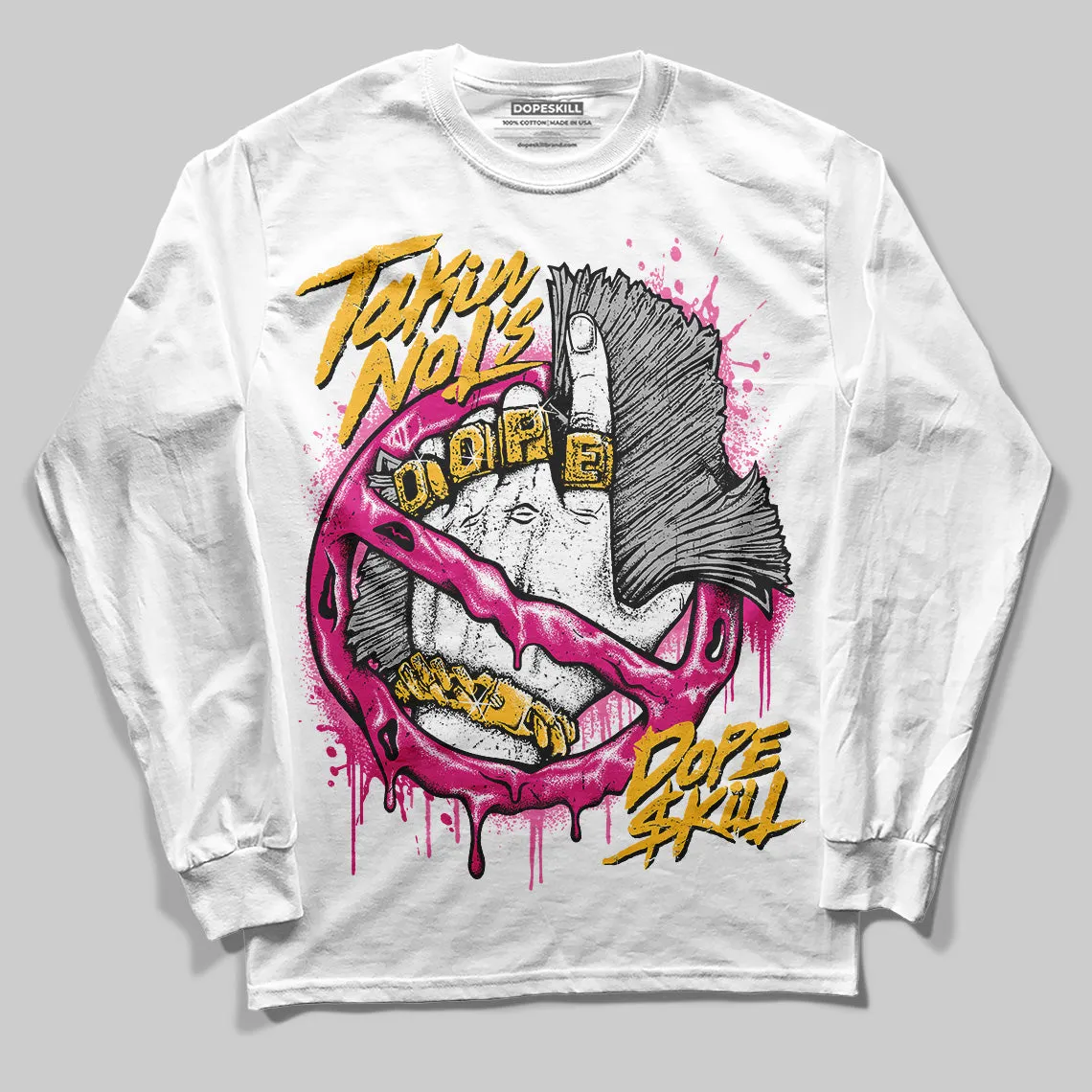 Rick RO Pink Leather Sneakers DopeSkill Long Sleeve T-Shirt Takin No L's Graphic sold by DopeSkill product image thumbnail 2