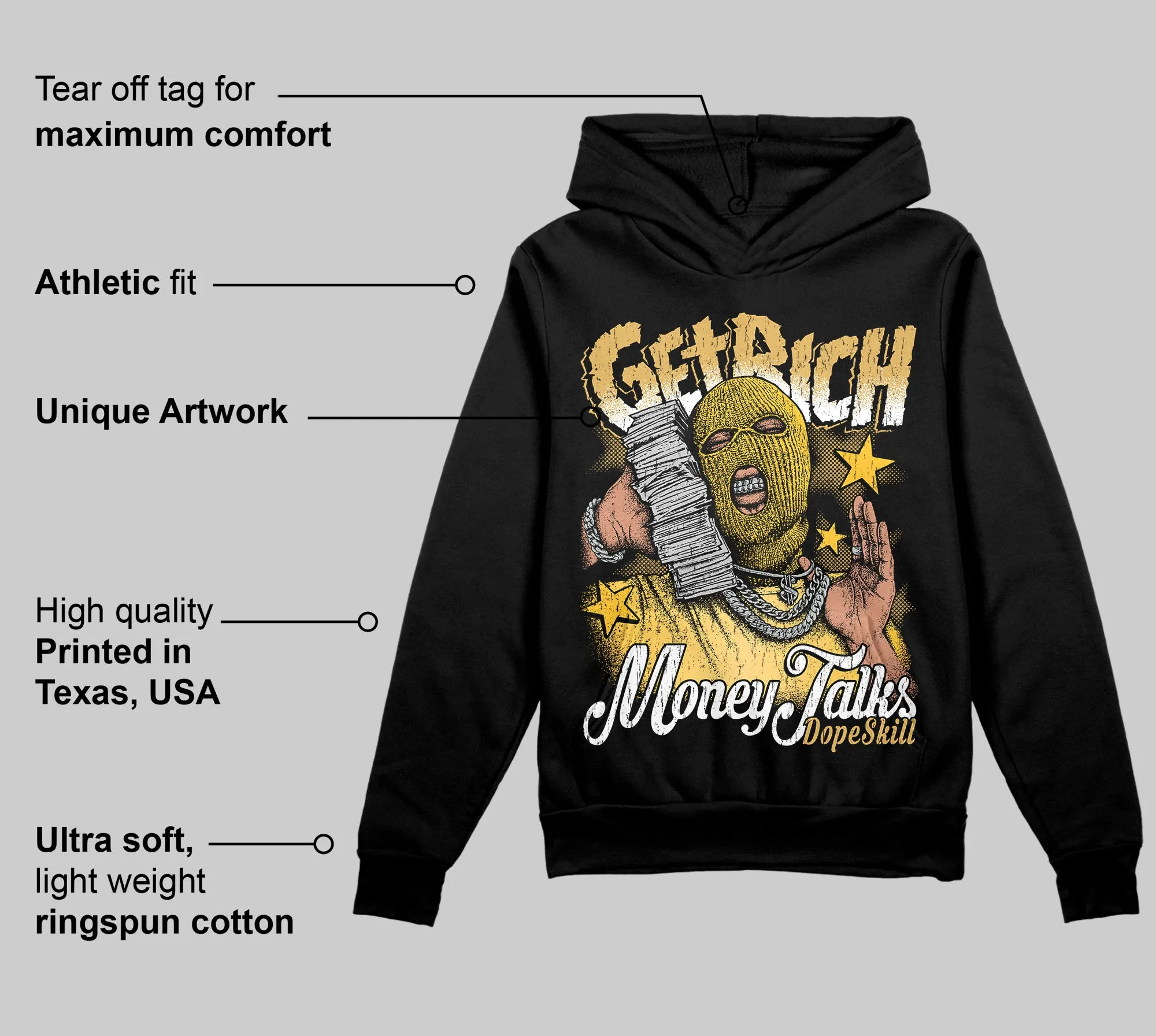 Phantom 12s DopeSkill Hoodie Sweatshirt Get Rich Graphic sold by DopeSkill product image thumbnail 3