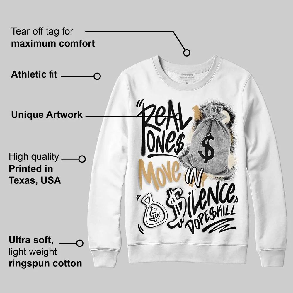 Reverse Metallic 5s DopeSkill Sweatshirt Real Ones Move In Silence Graphic sold by DopeSkill product image thumbnail 3