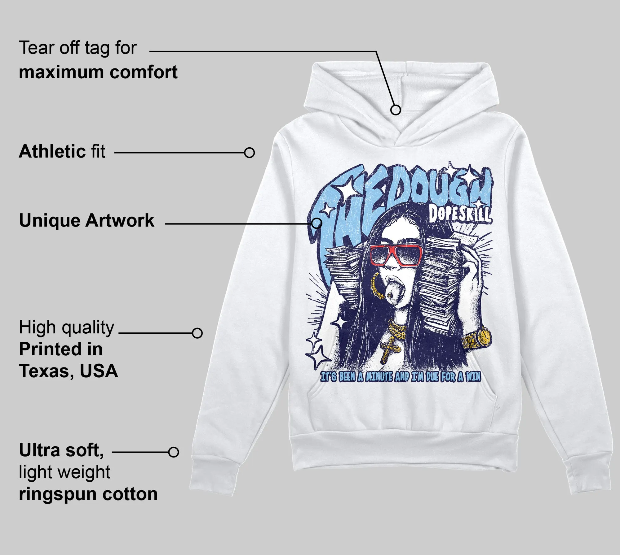 University Blue Collection DopeSkill Hoodie Sweatshirt The Dough Graphic sold by DopeSkill product image thumbnail 3