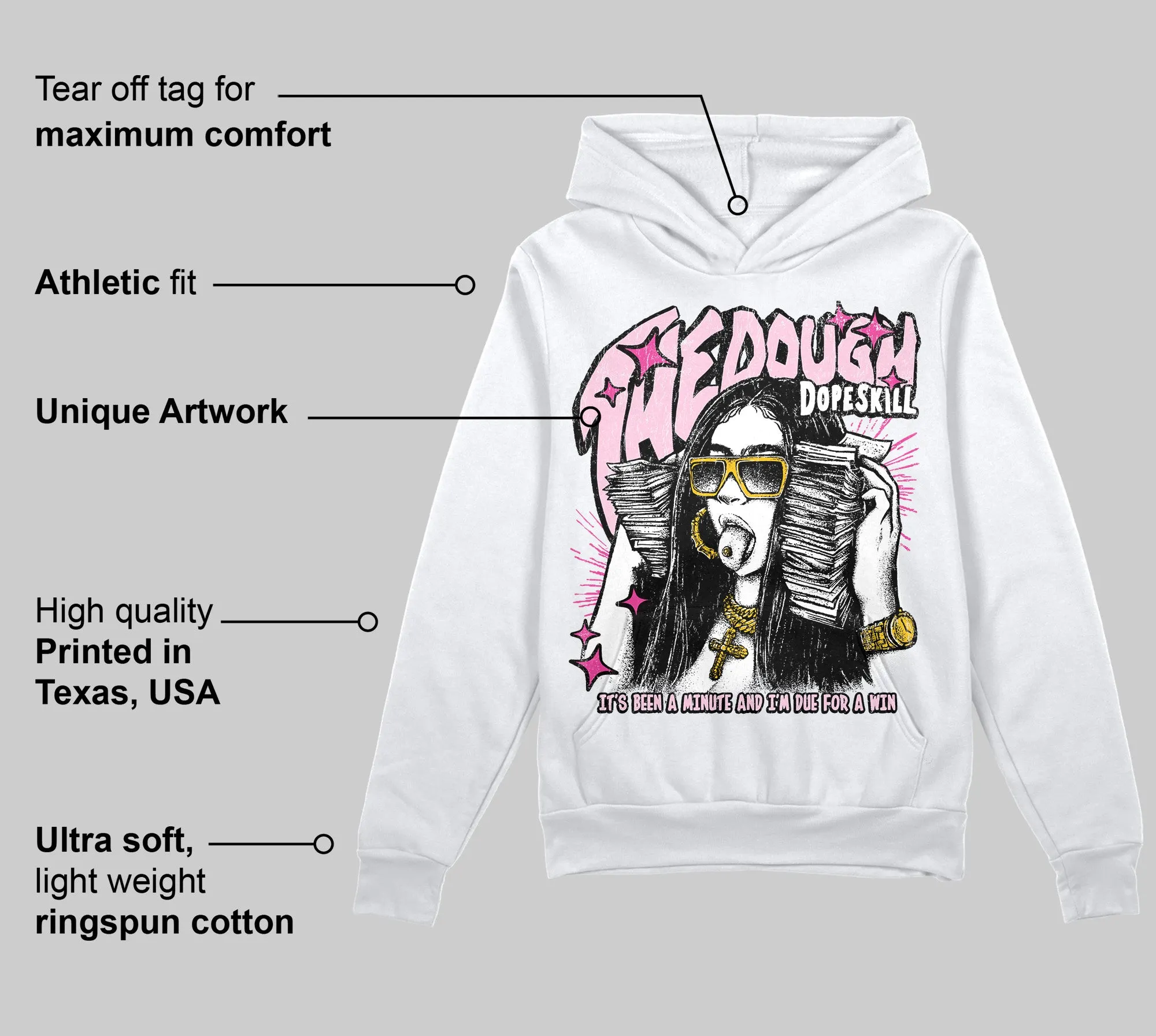 Pink Collection DopeSkill Hoodie Sweatshirt The Dough Graphic sold by DopeSkill product image thumbnail 3