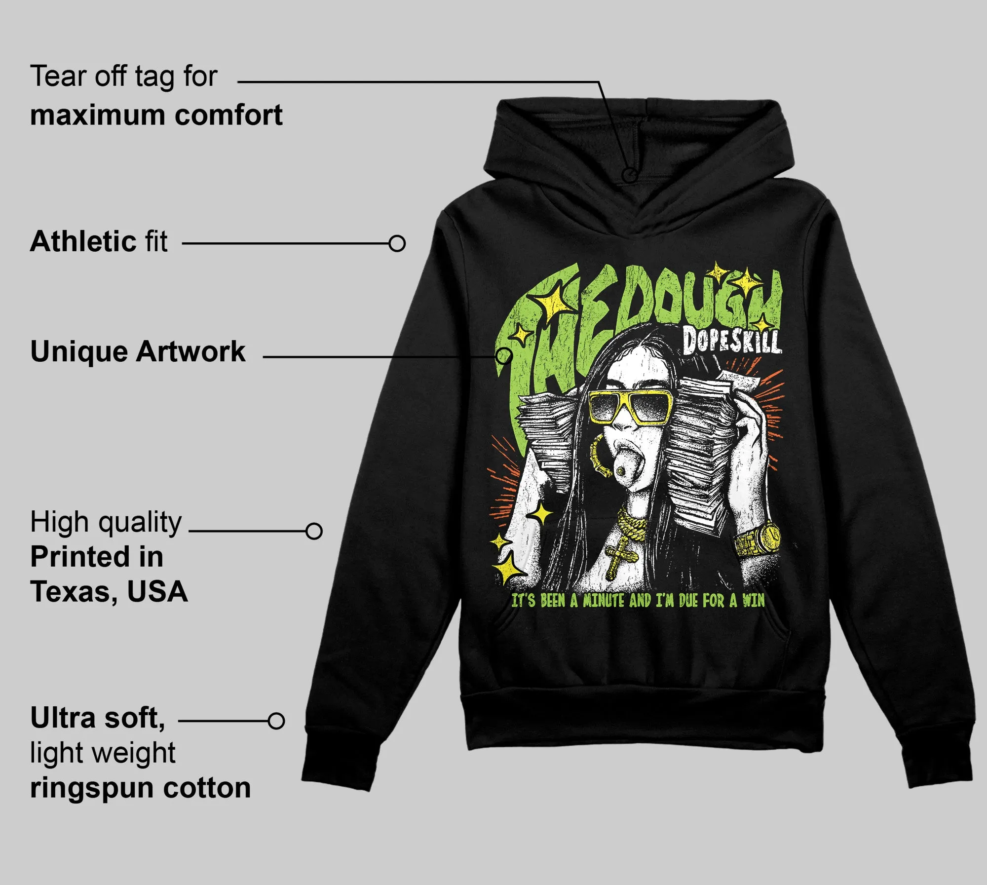 Neon Green Collection DopeSkill Hoodie Sweatshirt The Dough Graphic sold by DopeSkill product image thumbnail 3