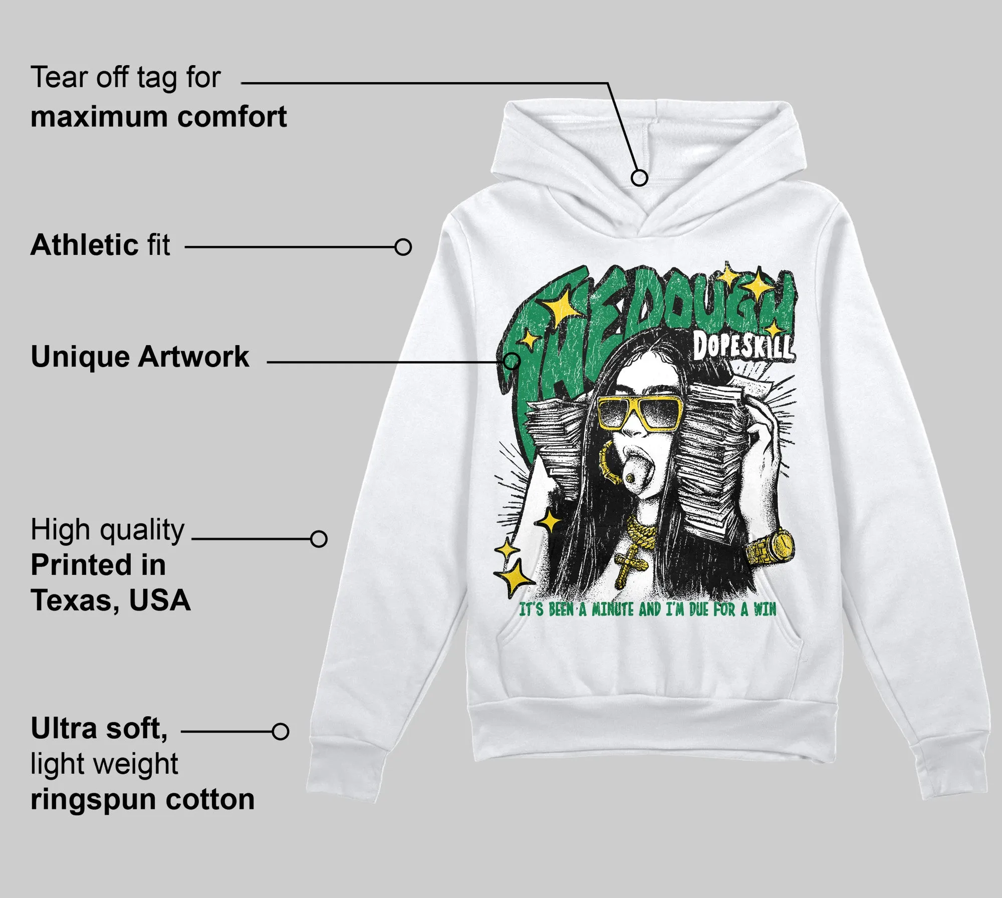 Green Collection DopeSkill Hoodie Sweatshirt The Dough Graphic sold by DopeSkill product image thumbnail 3