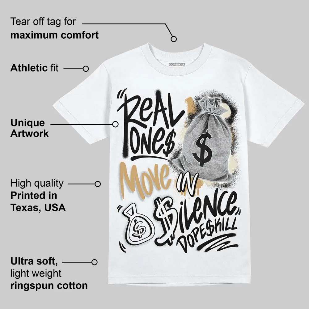Reverse Metallic 5s DopeSkill T-Shirt Real Ones Move In Silence Graphic sold by DopeSkill product image thumbnail 3