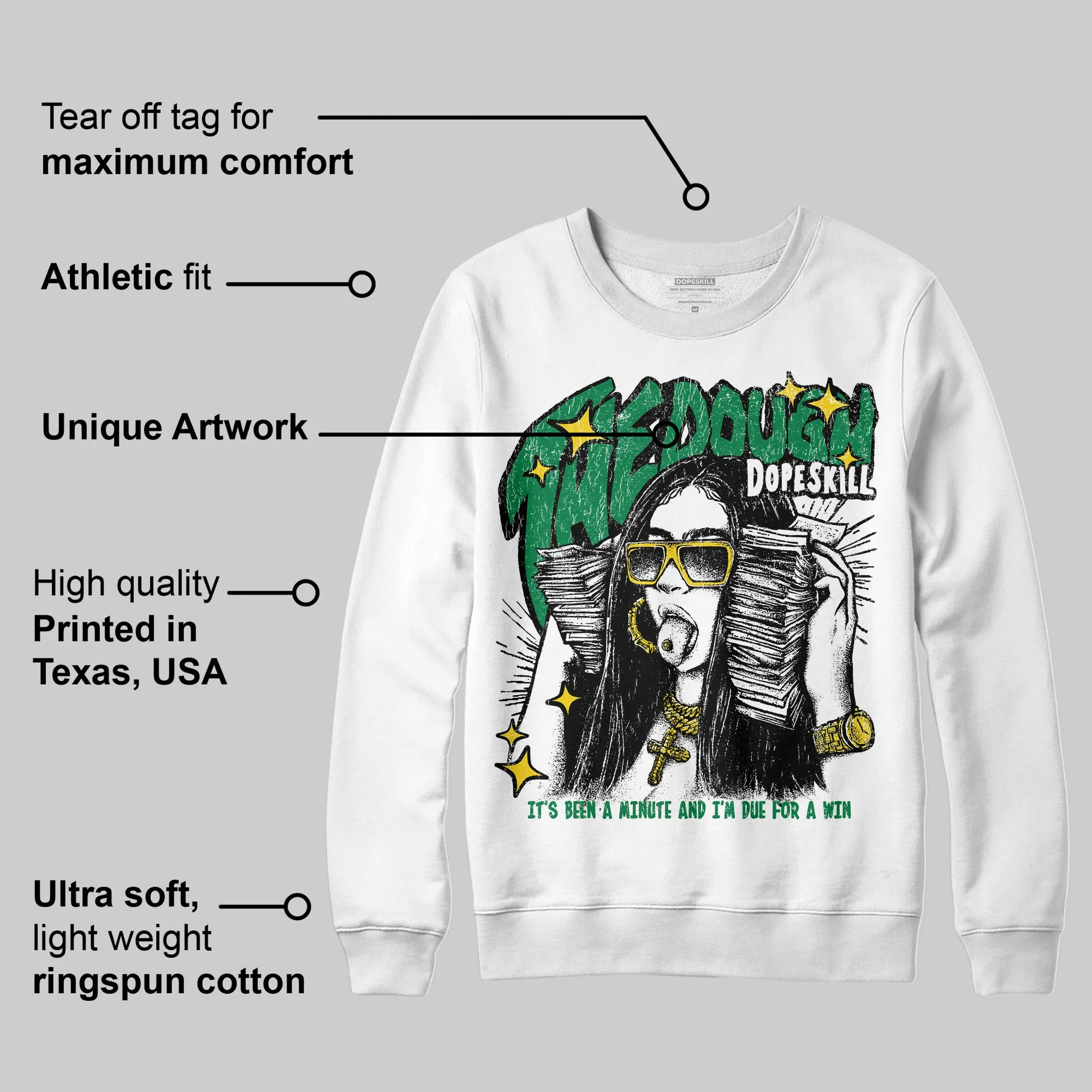 Green Collection DopeSkill Sweatshirt The Dough Graphic sold by DopeSkill product image thumbnail 3